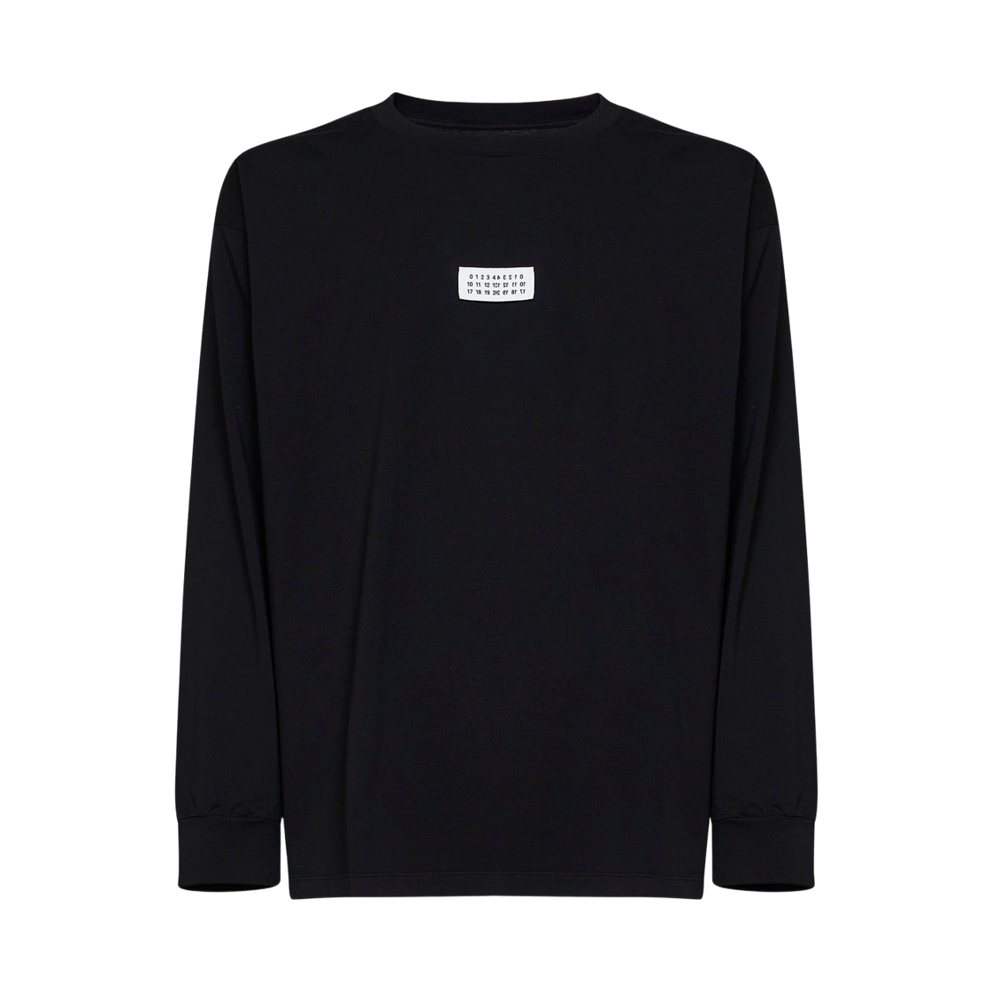 SH0NH0028M20258900 MM6 Maison Margiela Cotton Numeric Long Sleeve T-Shirt Black