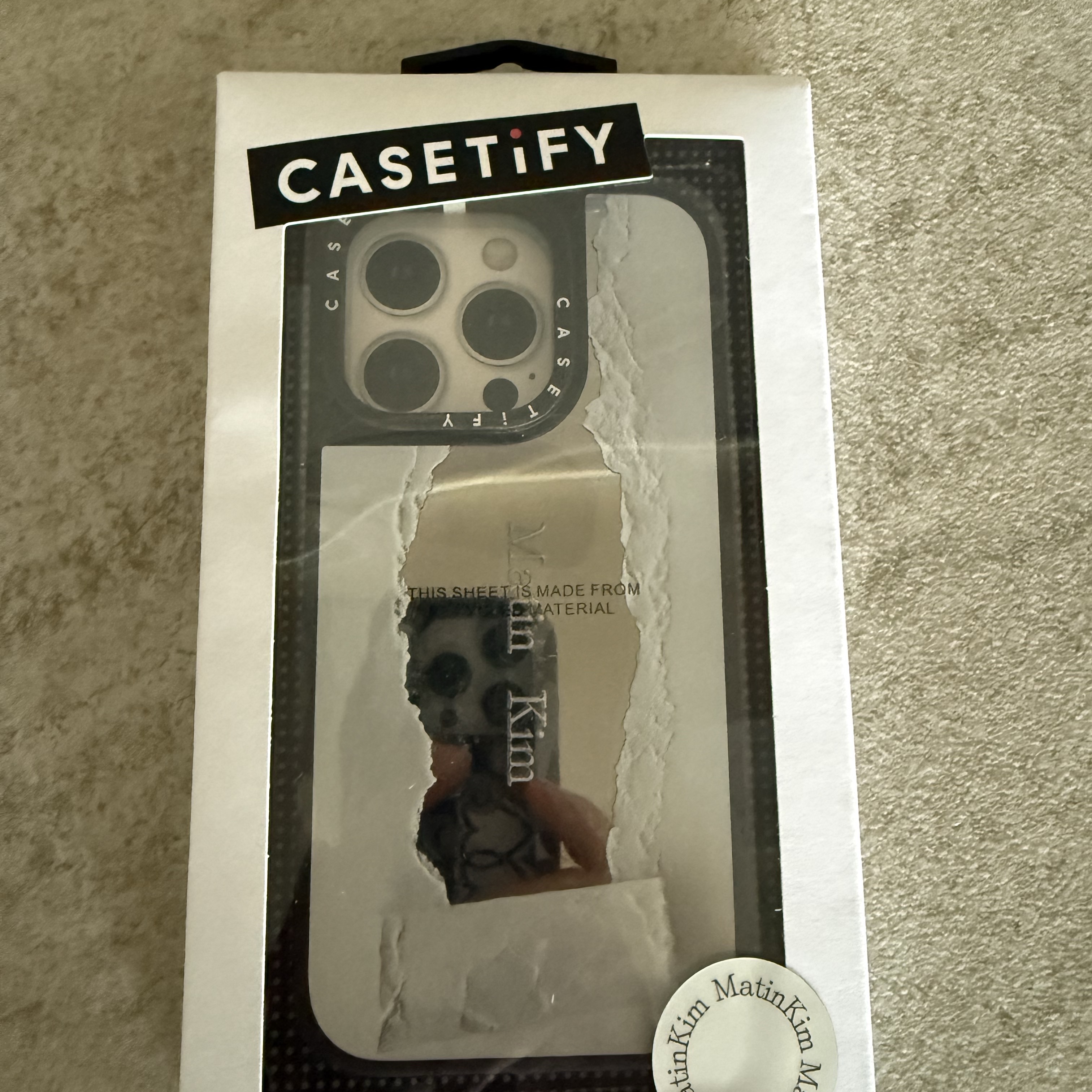 Castify x Matin Kim iPhone Paper Magsafe Compatible Mirror Case Silver Mirror Black Bumper 착용 스타일