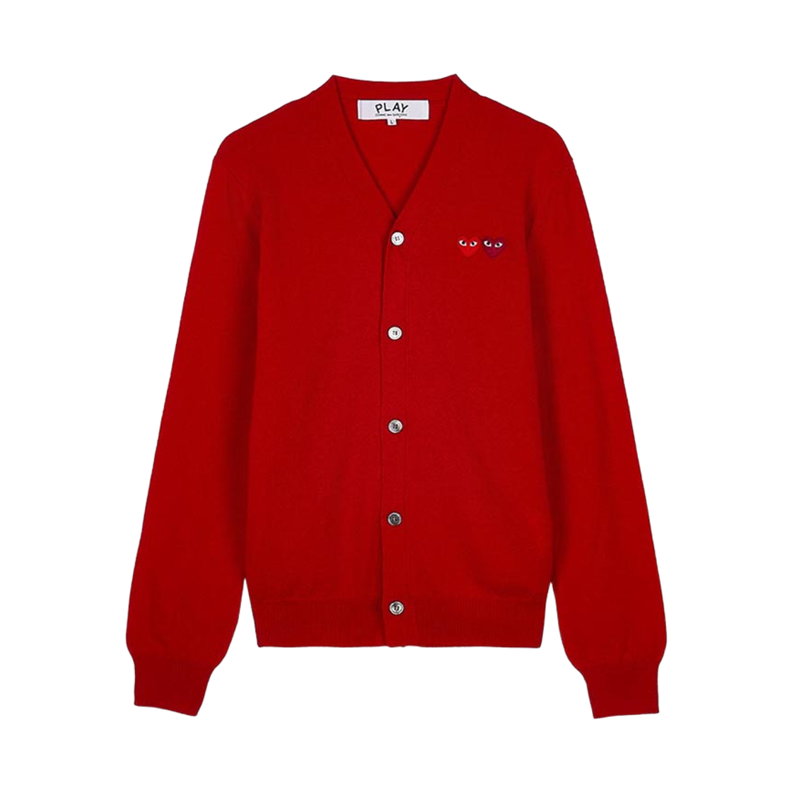 AX-N058-051-5 Play Comme des Garcons Double Heart Cardigan Red