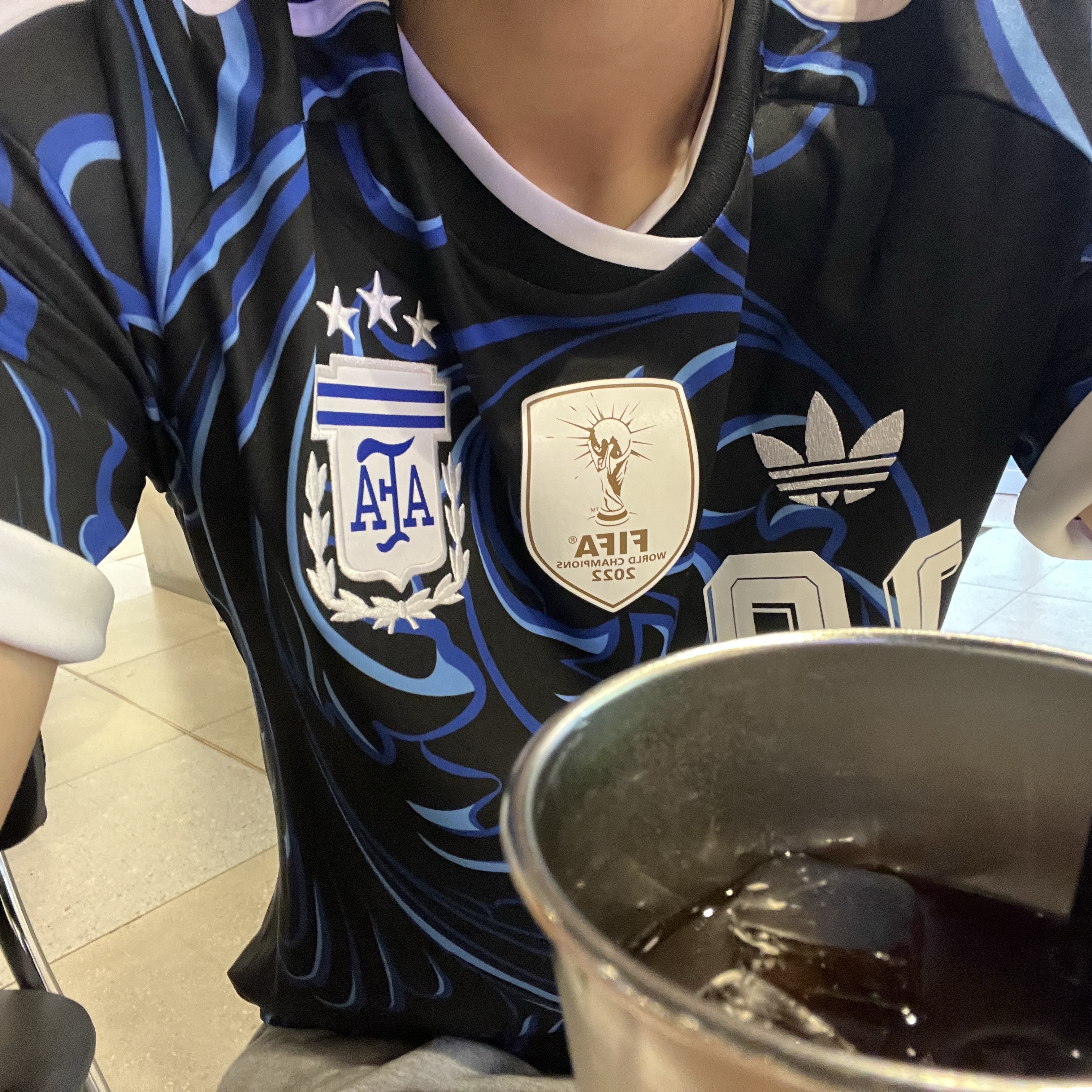 Adidas Argentina 2026 Away Jersey Black Lucid Blue - KR Sizing (Non Marking Ver.) 착용 스타일 - 1