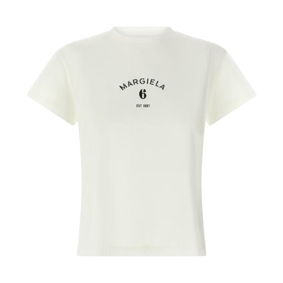 S62GD0216M20048101 (W) MM6 Maison Margiela Signature Jersey T-Shirt White
