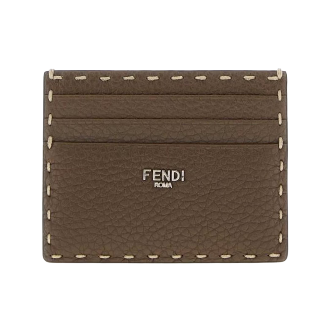 7M0164AP3BF1TQQ Fendi Selleria Leather Card Holder Brown
