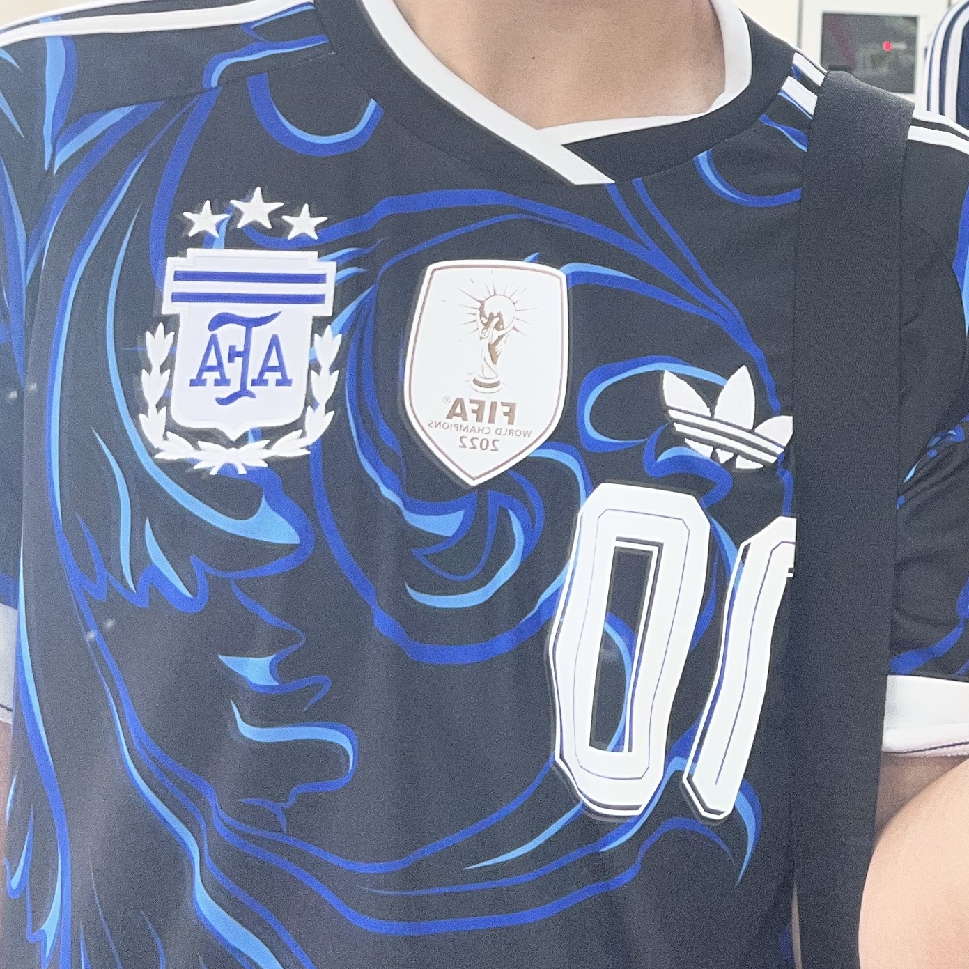 Adidas Argentina 2026 Away Jersey Black Lucid Blue - KR Sizing (Non Marking Ver.) 착용 스타일 - 2