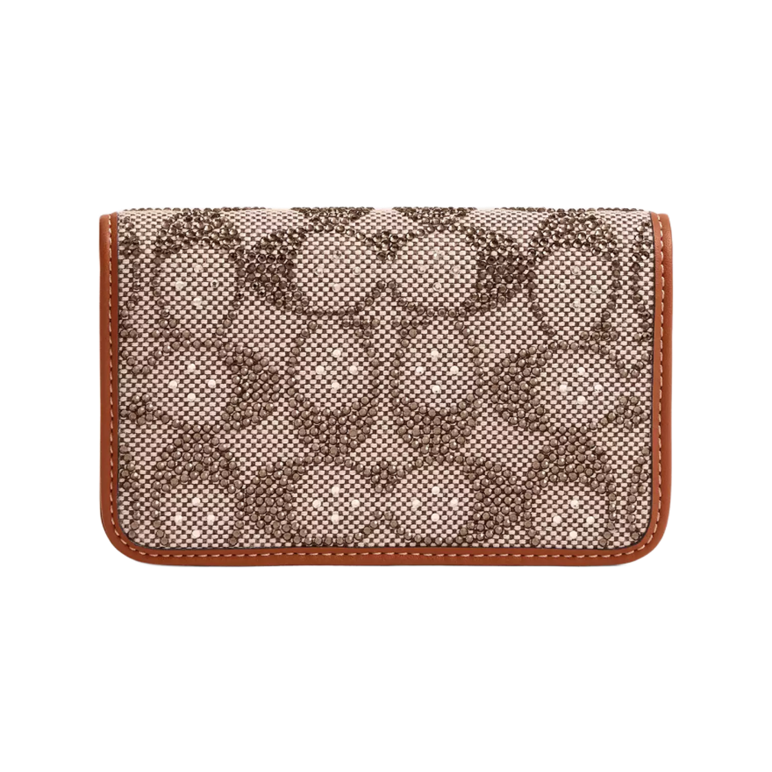 코치 에센셜 크리스탈 시그니쳐 자카드 슬림 카드 케이스 실버 버니쉬드 엠버(Coach Essential Slim Card Case in Crystal Signature Jacquard Silver Burnished Amber) - 1