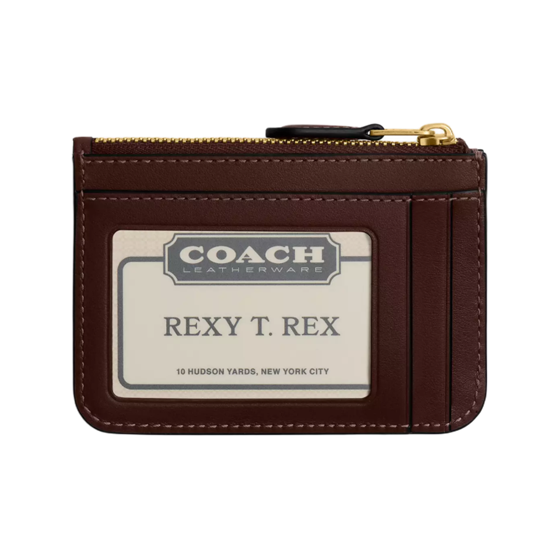 코치 에센셜 시그니쳐 자카드 미니 ID 카드 케이스 브라스 오크 메이플(Coach Essential Mini ID Card Case in Signature Jacquard Brass Oak Maple) - 2