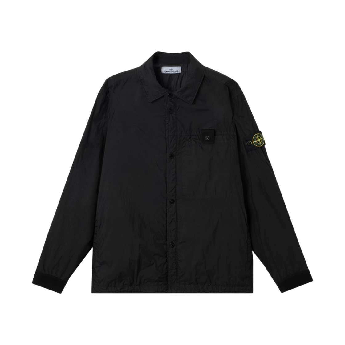 L2S15Q1000-22S0A23-V0029 Stone Island Q100022 Crinkle Reps NY Wind-Resistant Padded Coach Jacket with Anti-Drop Black - 26FW