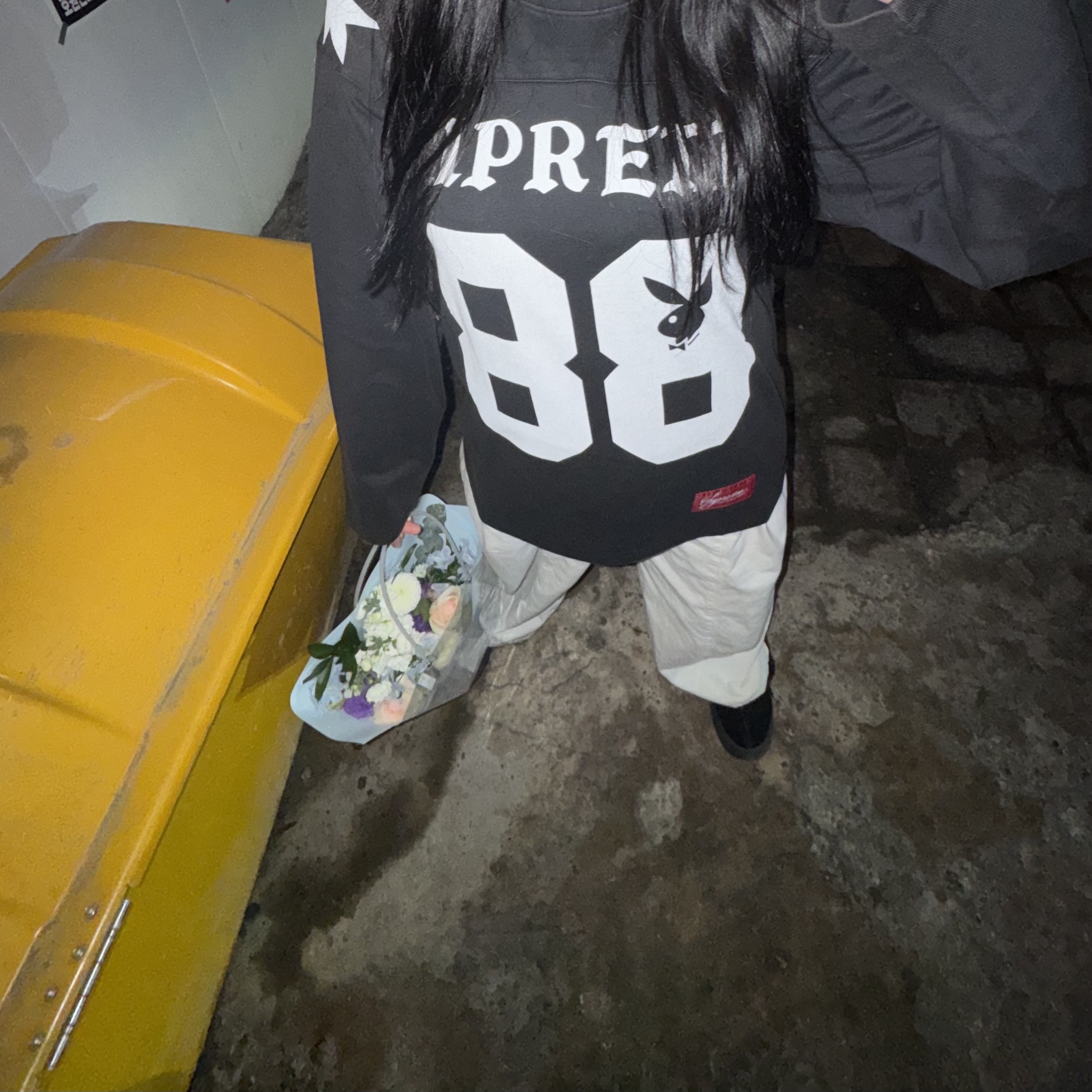 Supreme x Playboy L/S Football Top Black - 26SS 착용 스타일
