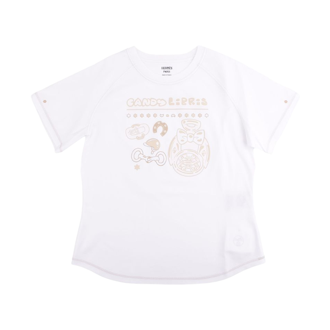 H5H4630DC90 (W) Hermes Printed Micro T-Shirt Blanc