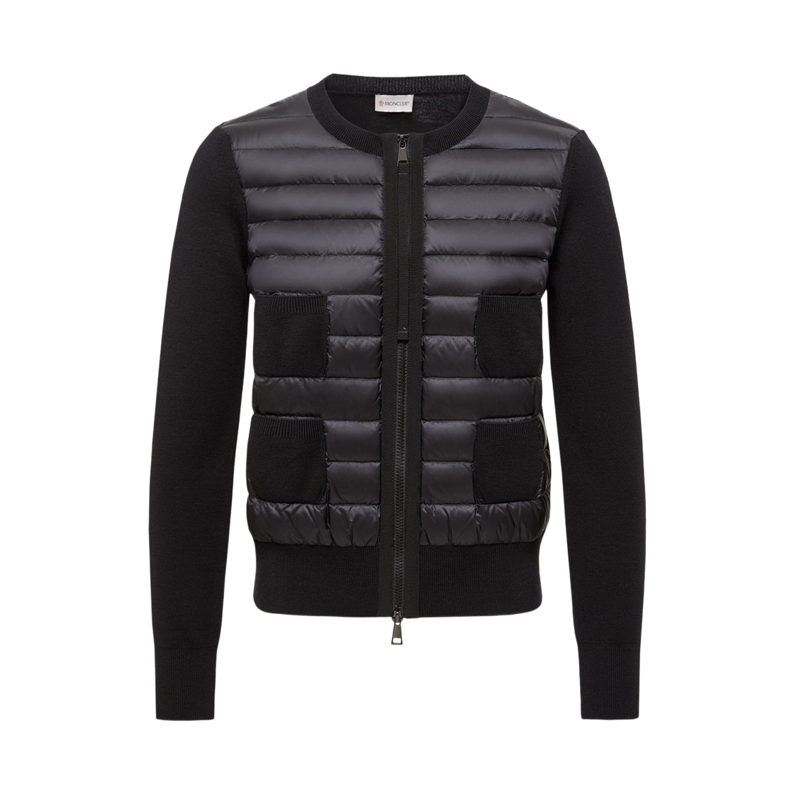 L2-093-9B51000-A9018-999 (W) Moncler Padded Wool Zip Up Cardigan Black - 26FW