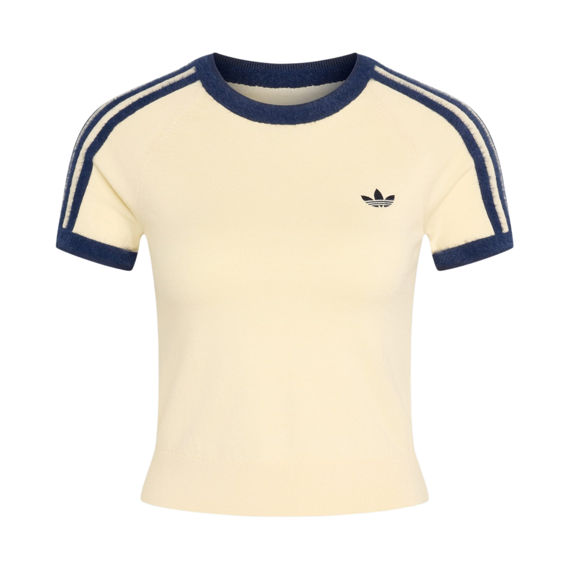 KS7376 (W) Adidas Originals Knit T-Shirt Warm Vanilla Night Indigo - KR Sizing