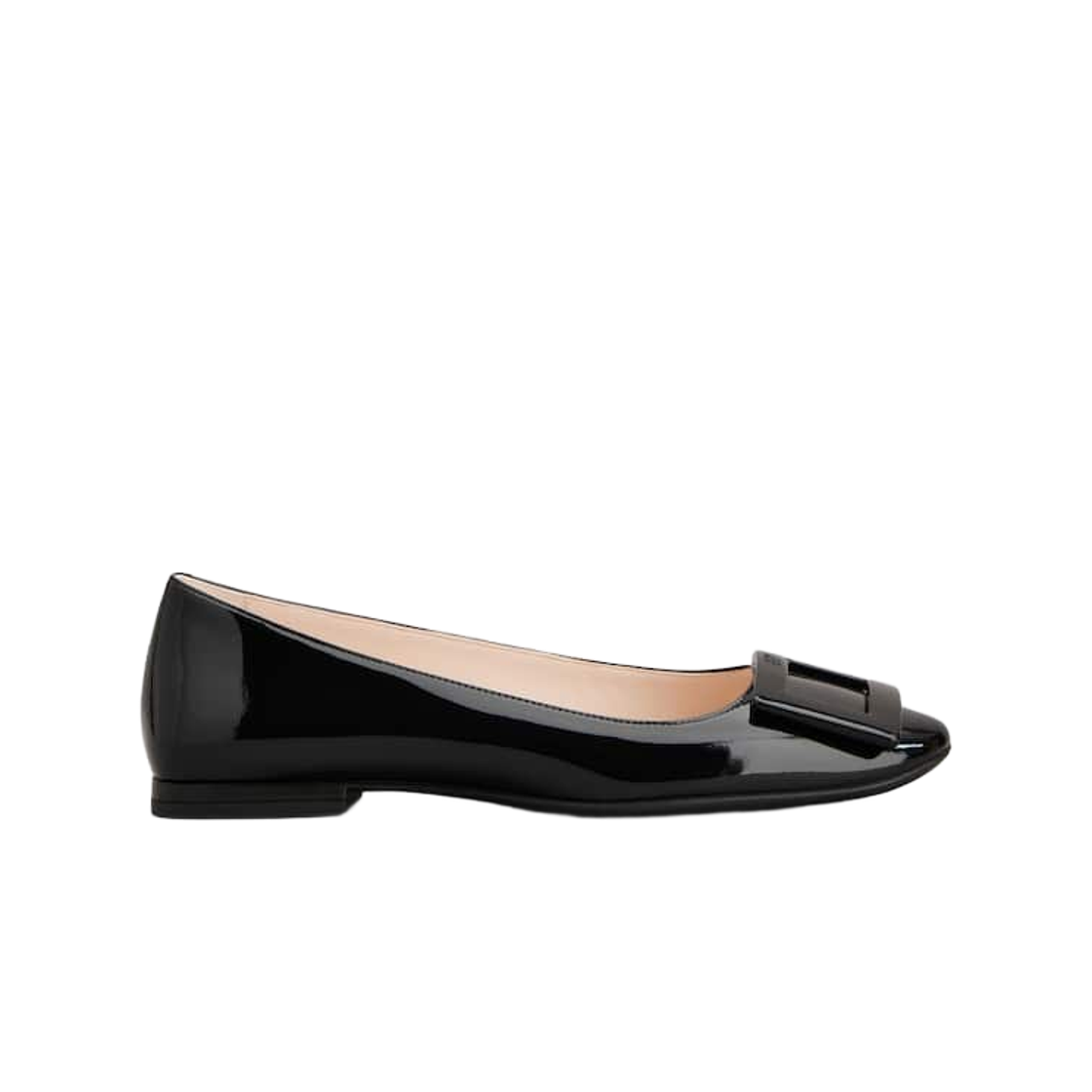 (W) 로저 비비에 페이턴트 레더 U 룩 발레리나 블랙((W) Roger Vivier U Look Ballerinas in Patent Leather Black)