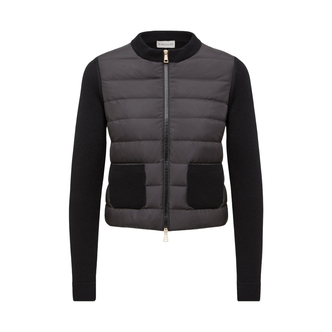 L2-093-9B00040-M1131-999 (W) Moncler Wool Padded Zip Up Cardigan Black - 26FW