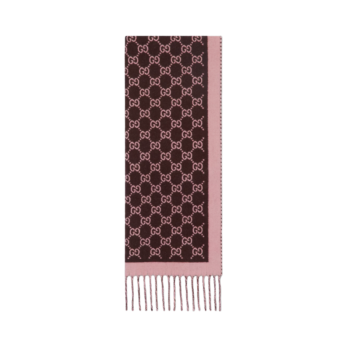 835534-3G200-2172 (W) Gucci GG Wool Muffler Dark Brown Pink