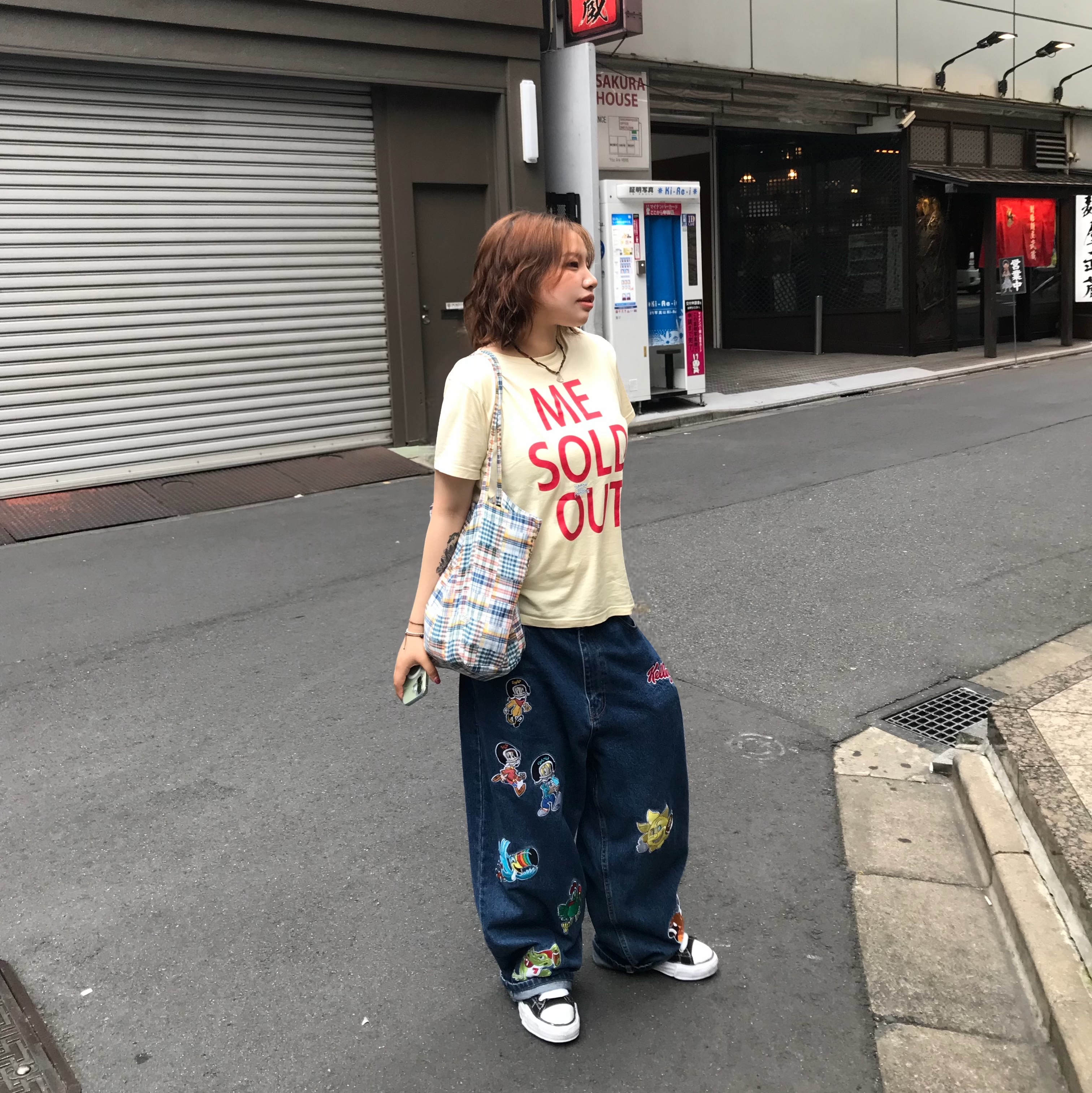 WKNDRS x Kellogg's H.O.F Denim Pants Denim, Maison Mihara Yasuhiro Blakey OG Sole Canvas Low-top Sneakers Black White 착용 스타일