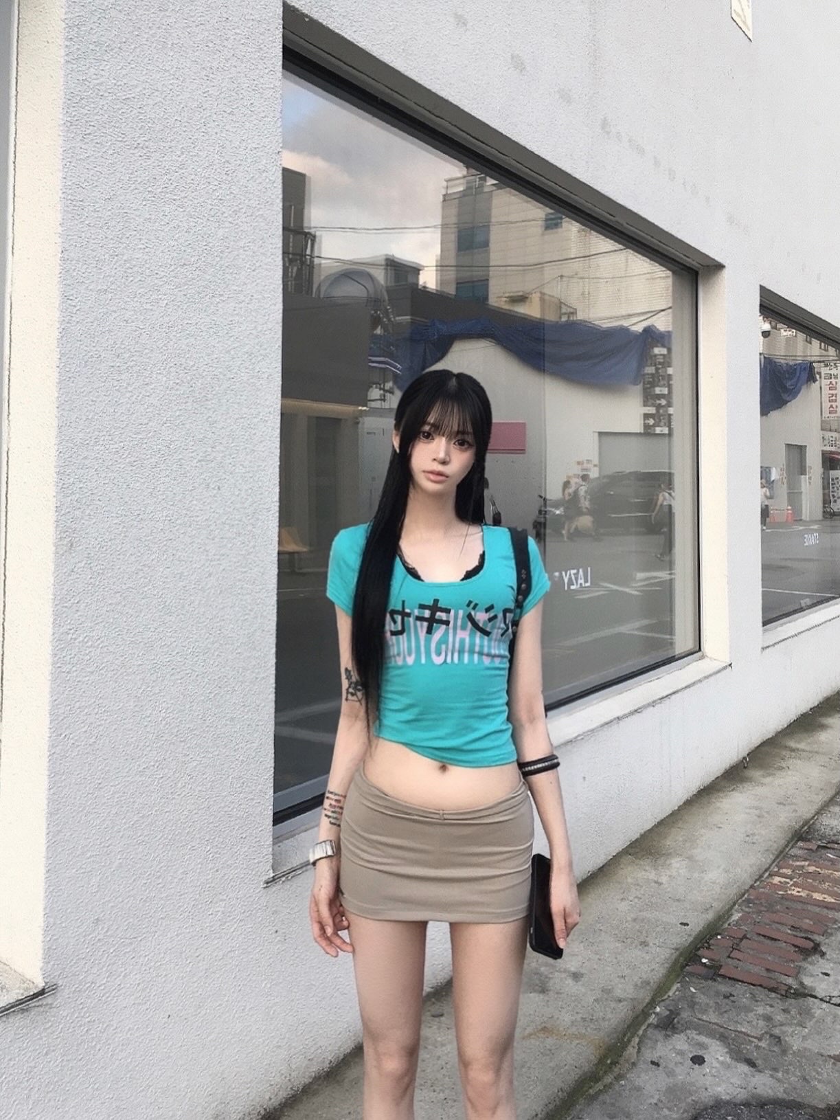 Bonnae essential micro skort Skin 착용 스타일 - 1