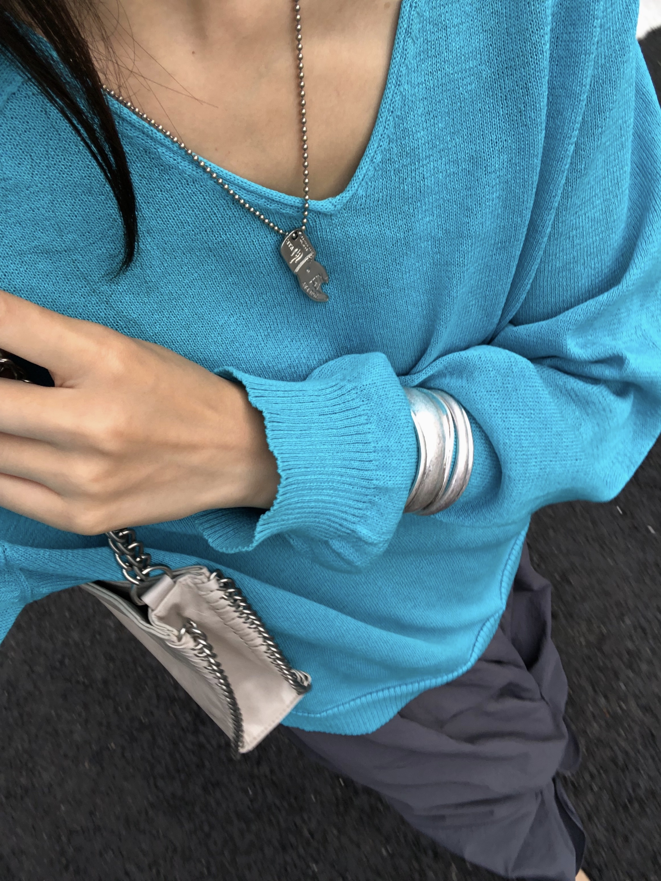Hysteric Glamour You Pay Necklace Silver 착용 스타일 - 3