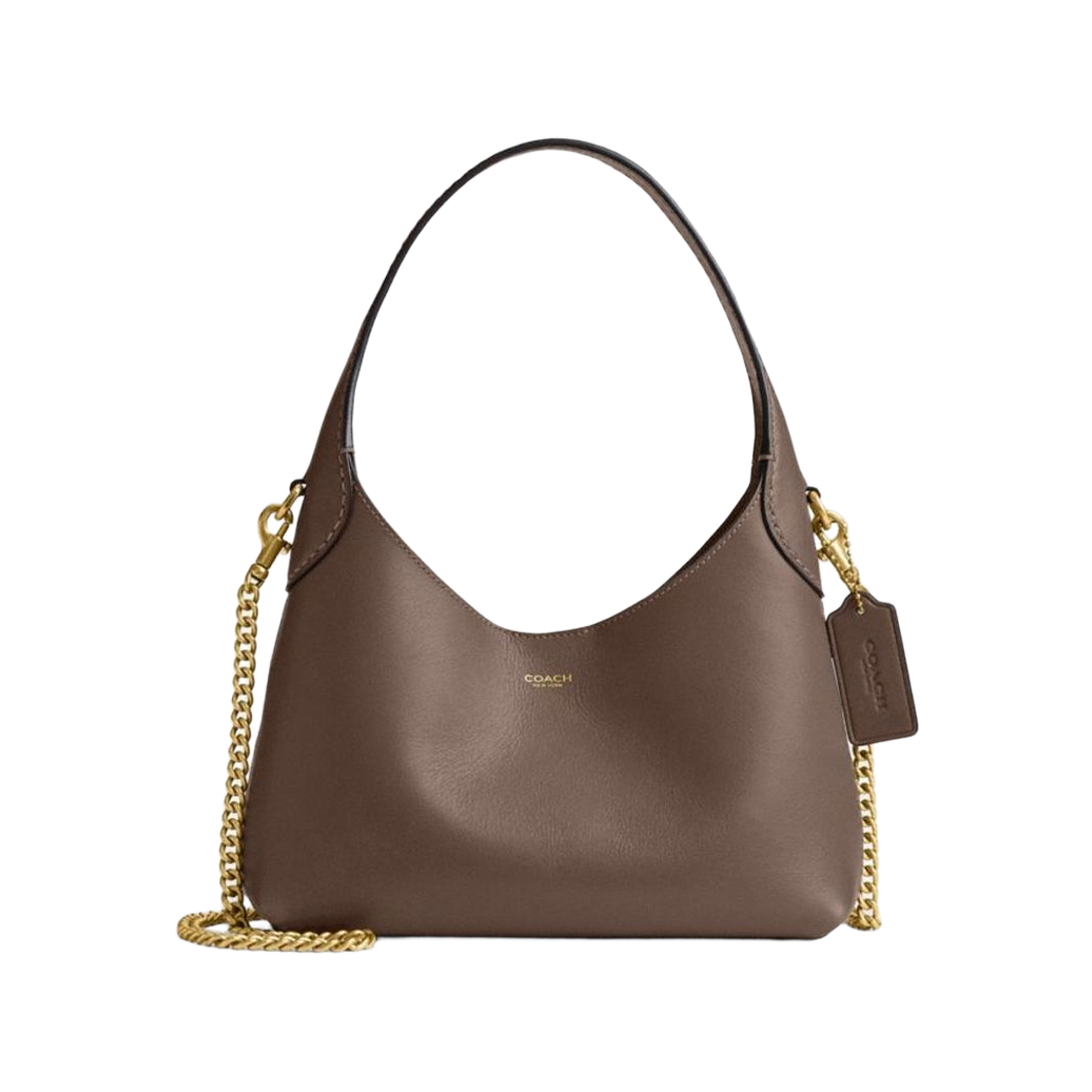 CW614-B4CBD Coach Brooklyn 23 Chain Shoulder Bag Dark Stone