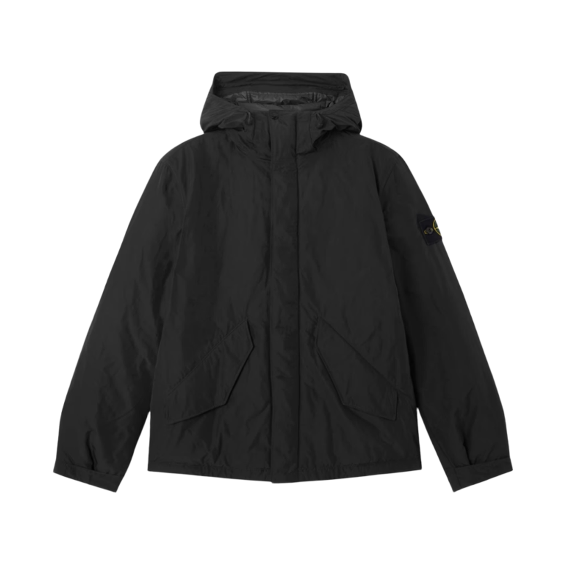 L2S1541000-10S0A26-V0029 Stone Island 4100010 Micro Twill Padded Hooded Jacket with Anti-Drop Black - 26FW