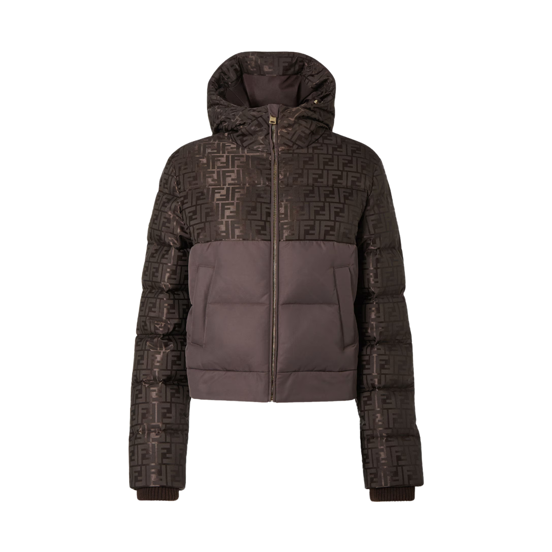 FAN225AT91F1T6H (W) Fendi Nylon Down Jackek Brown