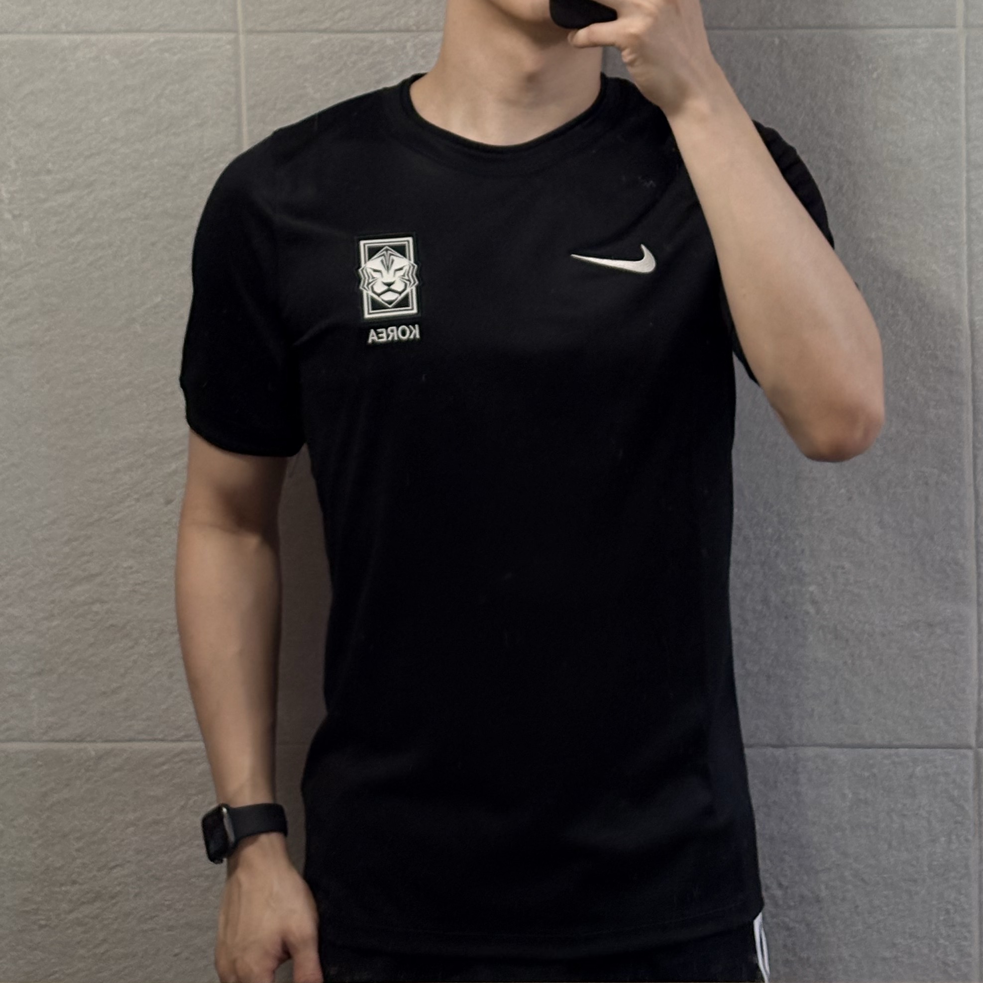 Nike x Peaceminusone Korea Academy Pro Short-Sleeve Football Top Black White (IH1682-010) 착용 스타일 - 1