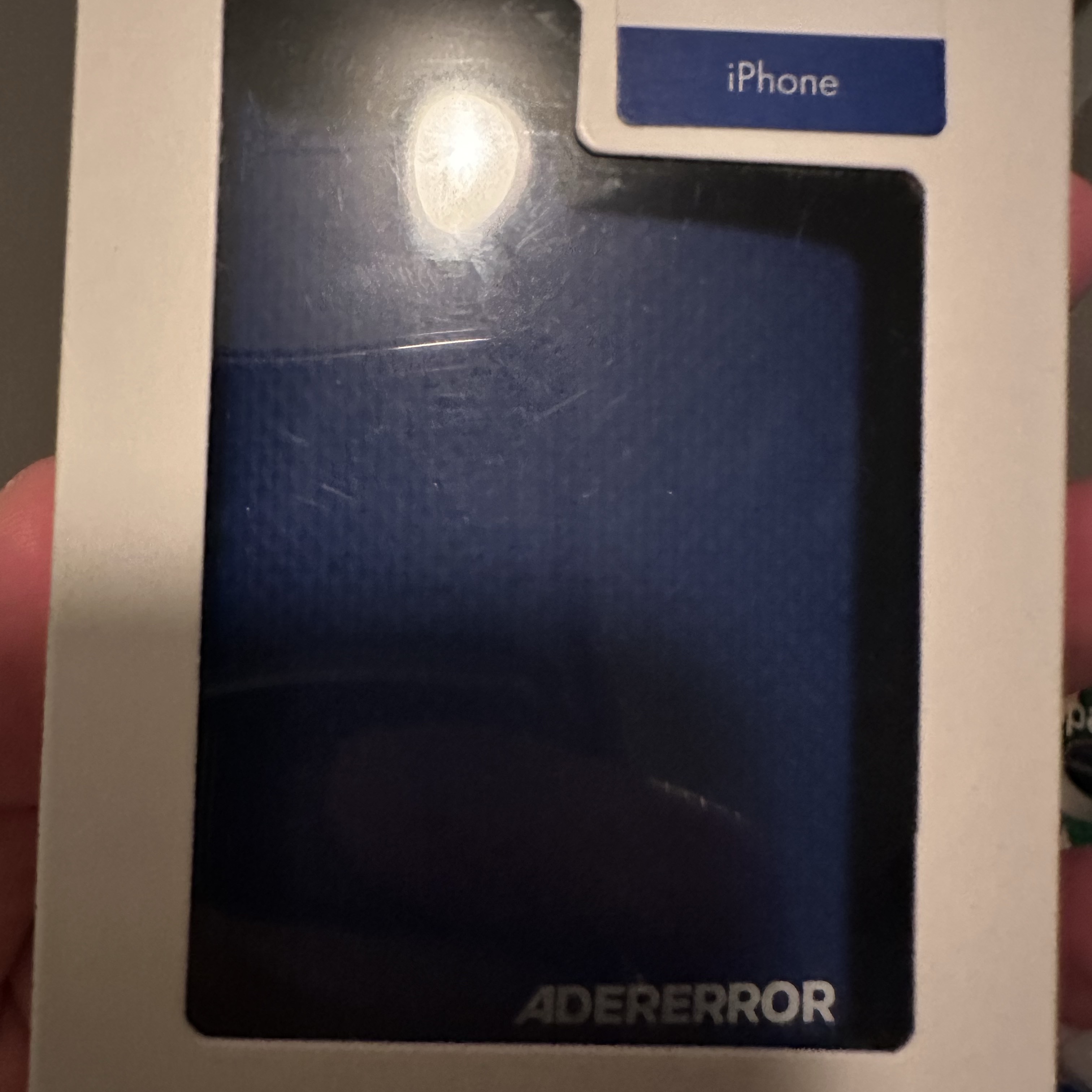 Ader Error Small Standic Magsafe Wallet Z-Blue 착용 스타일