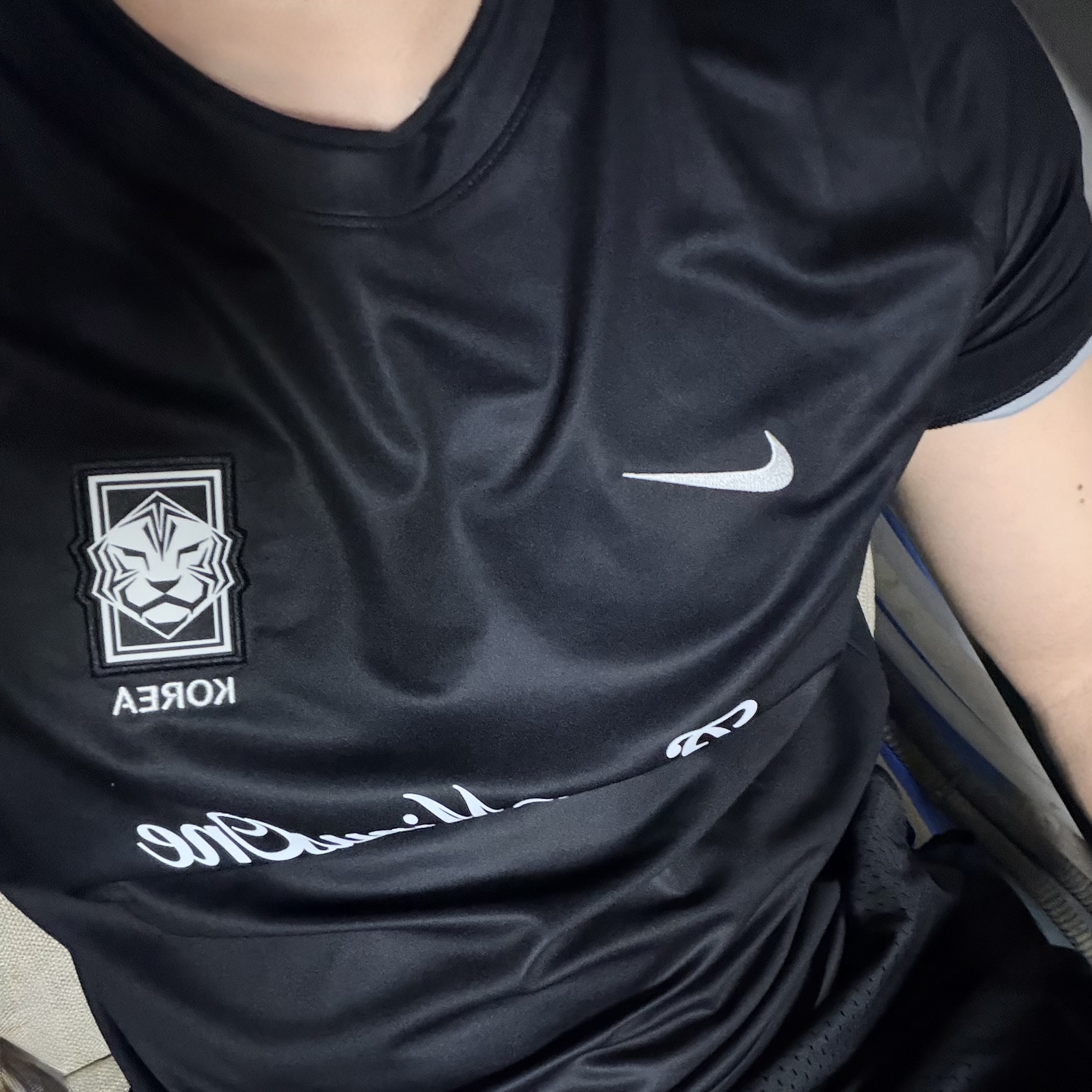 Nike x Peaceminusone Korea Academy Pro Short-Sleeve Football Top Black White 착용 스타일