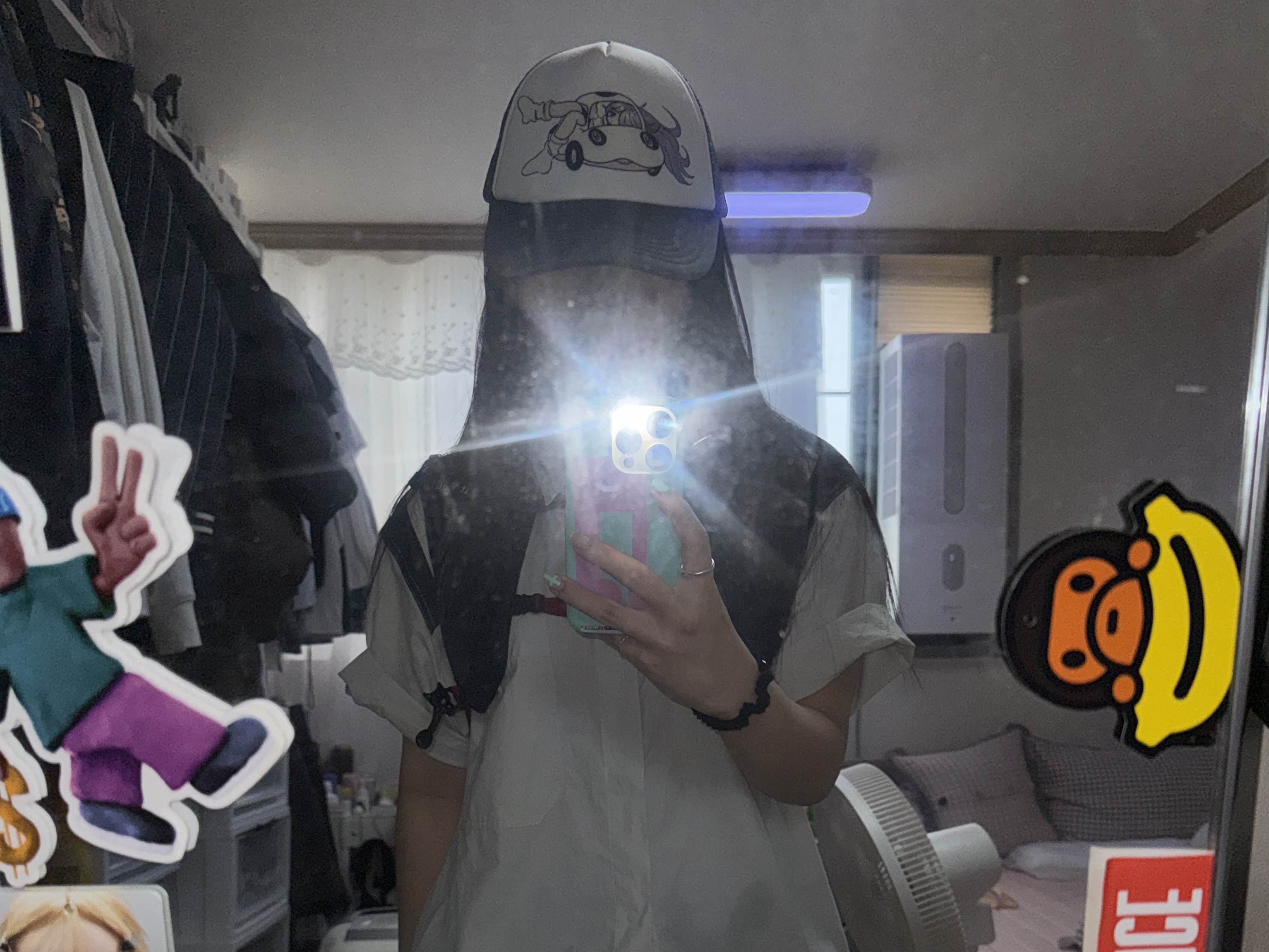 Sansan Gear x YUMINHA Mesh Cap Grey, Sansan Gear Block Shirt Light Grey 착용 스타일 - 1