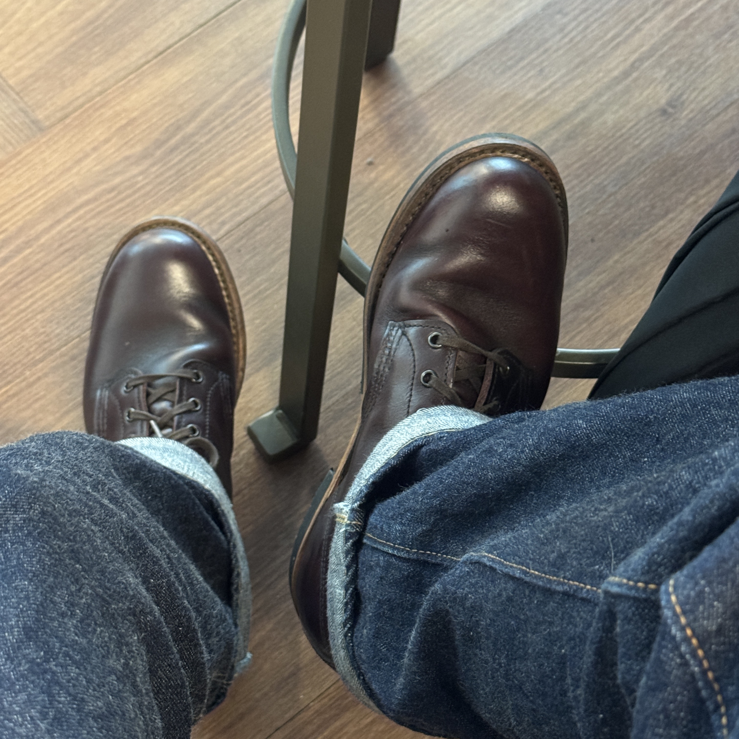 Red Wing Beckman Boots Black Cherry Excalibur - D 착용 스타일 - 1