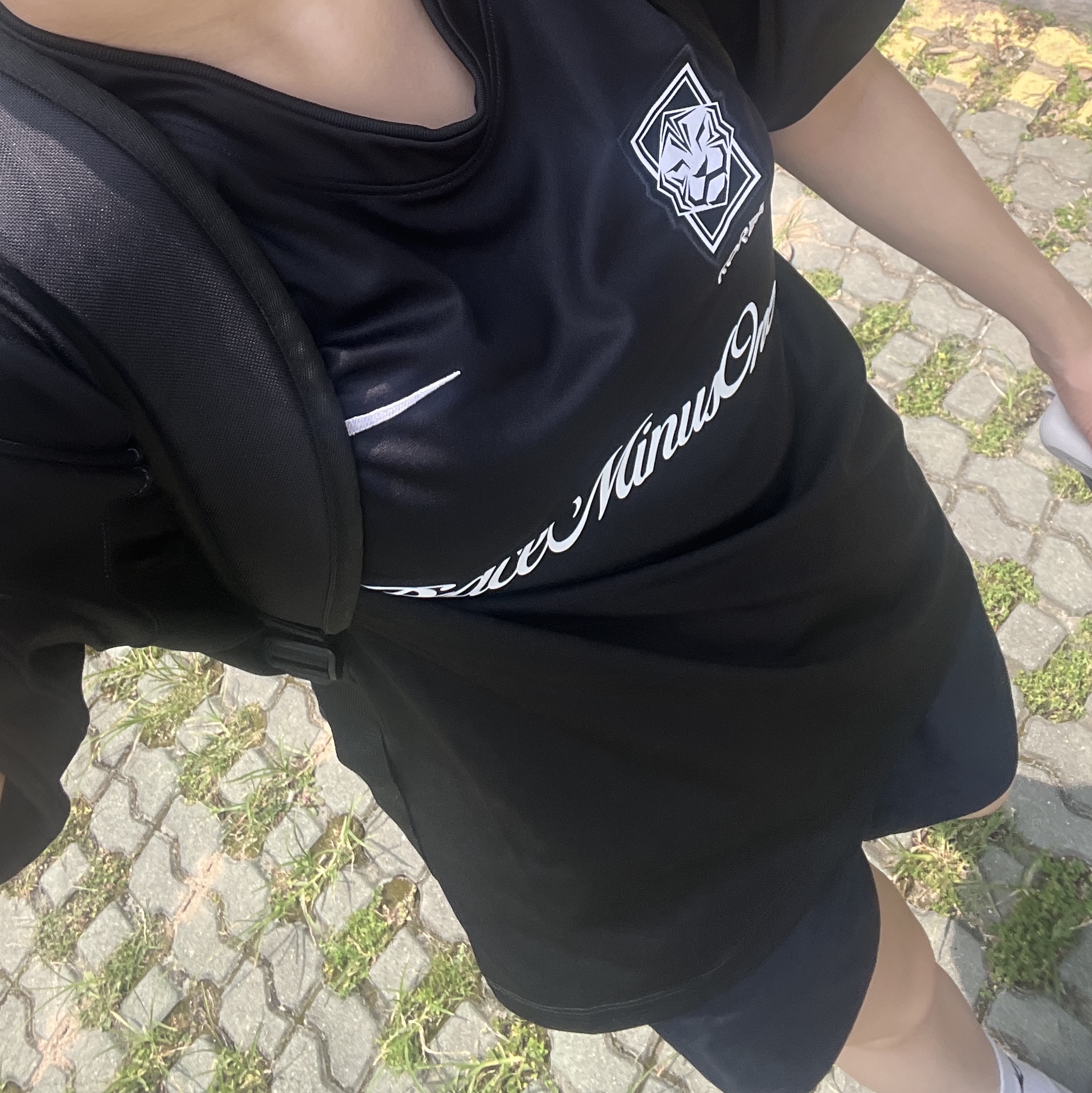 Nike x Peaceminusone Korea Academy Pro Short-Sleeve Football Top Black White 착용 스타일