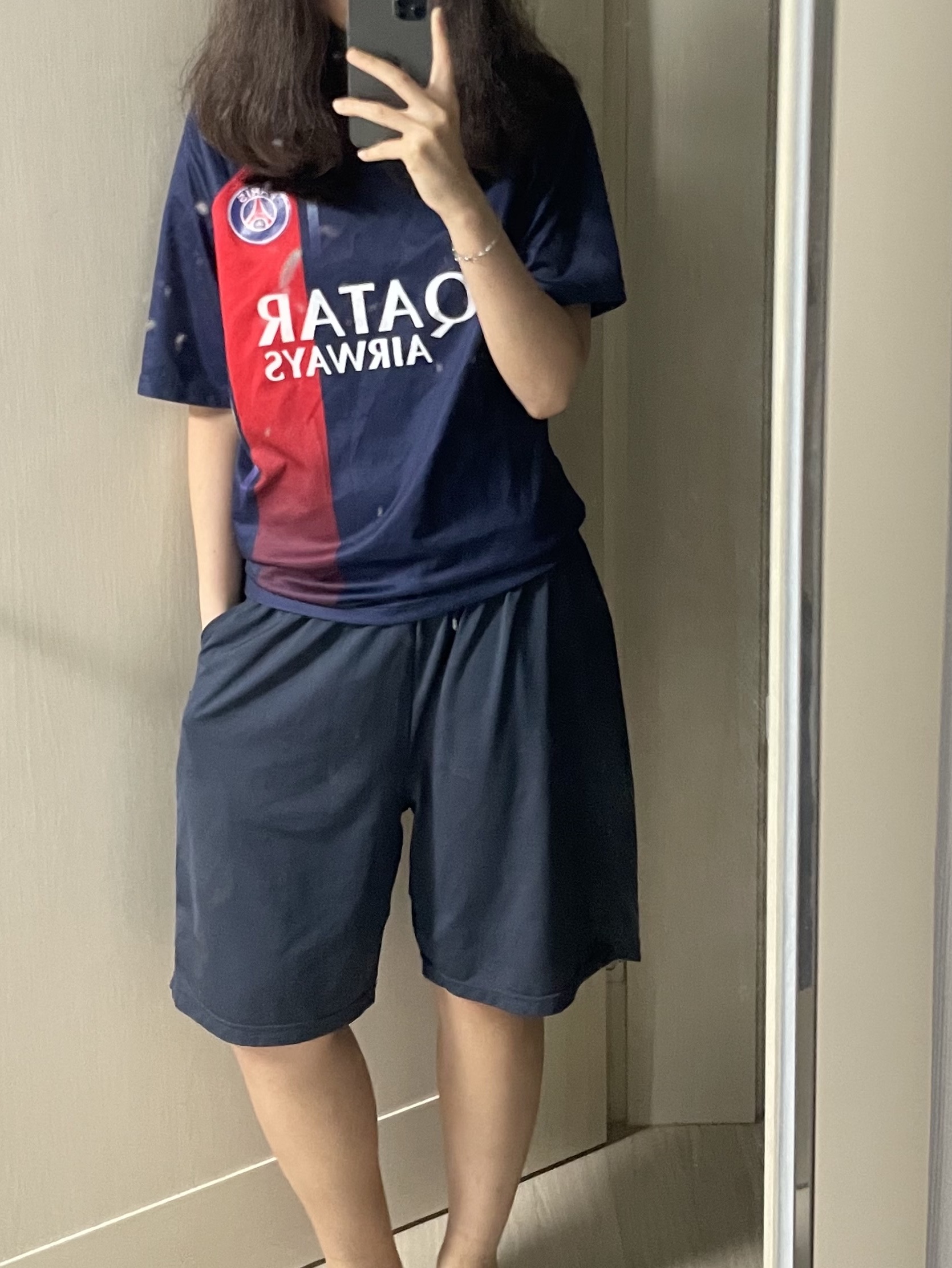Nike Paris Saint-Germain 2023/24 Dri-Fit Stadium Home Jersey Midnight Navy (Non Marking Ver.) 착용 스타일