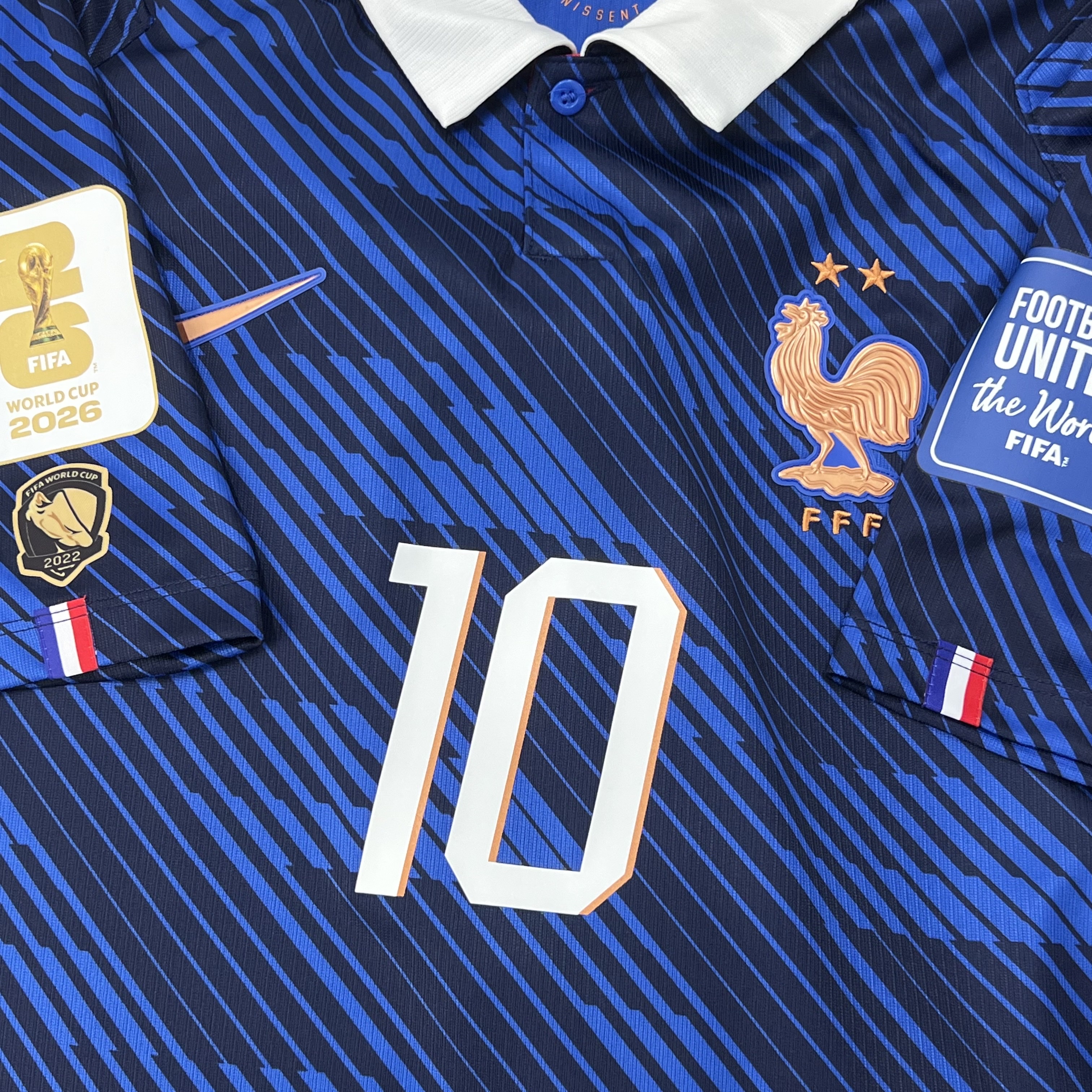 Nike France National Team 2026 Stadium Home Dri-Fit Soccer Jersey Game Royal Blackened Blue (IB5300-480) (Non Marking Ver.) 착용 스타일