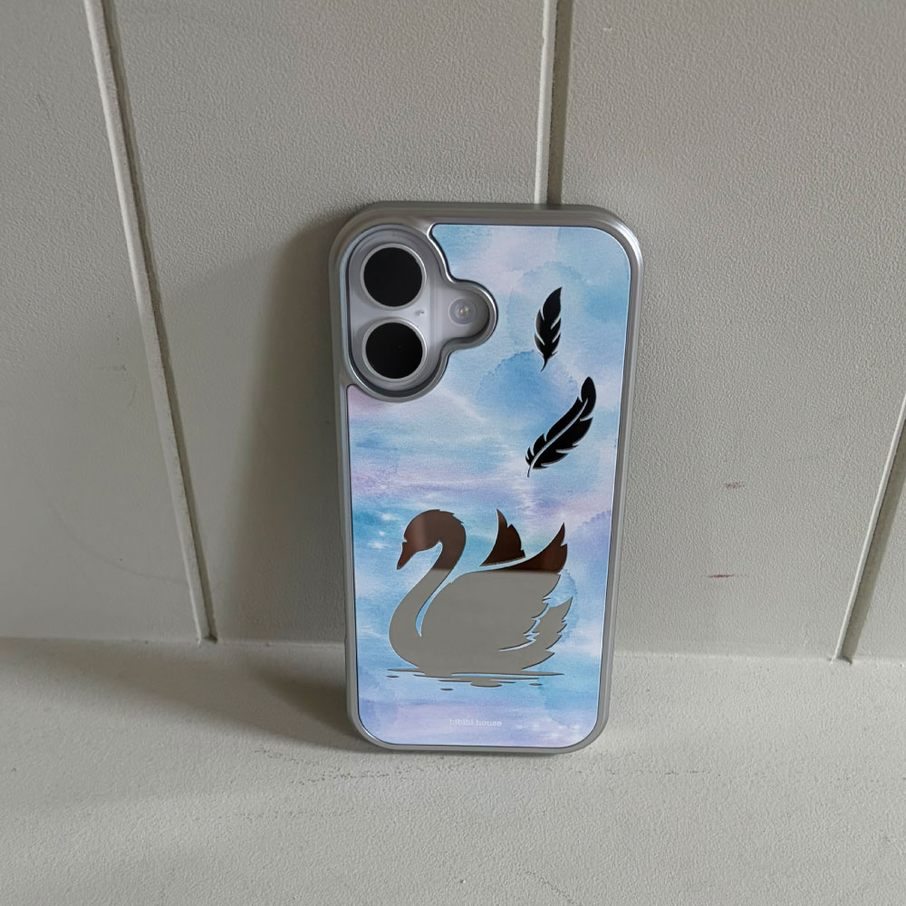비비블 하우스 실버미러 백조 폰케이스(BIBIBL HOUSE Silver Swan Phone Case) - 4