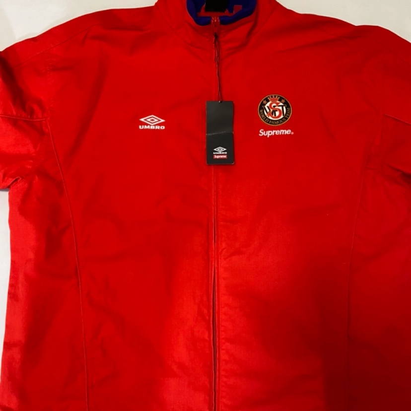 Supreme x Umbro Cotton Ripstop Track Jacket Red - 23FW 착용 스타일 - 1