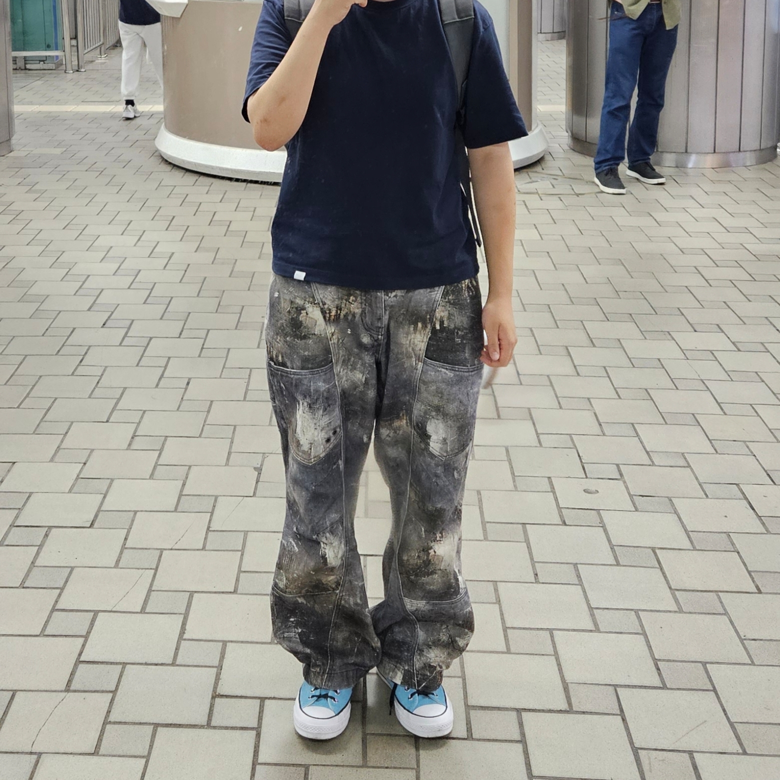 Converse x Stussy Chuck 70 Hi Sky Blue 착용 스타일