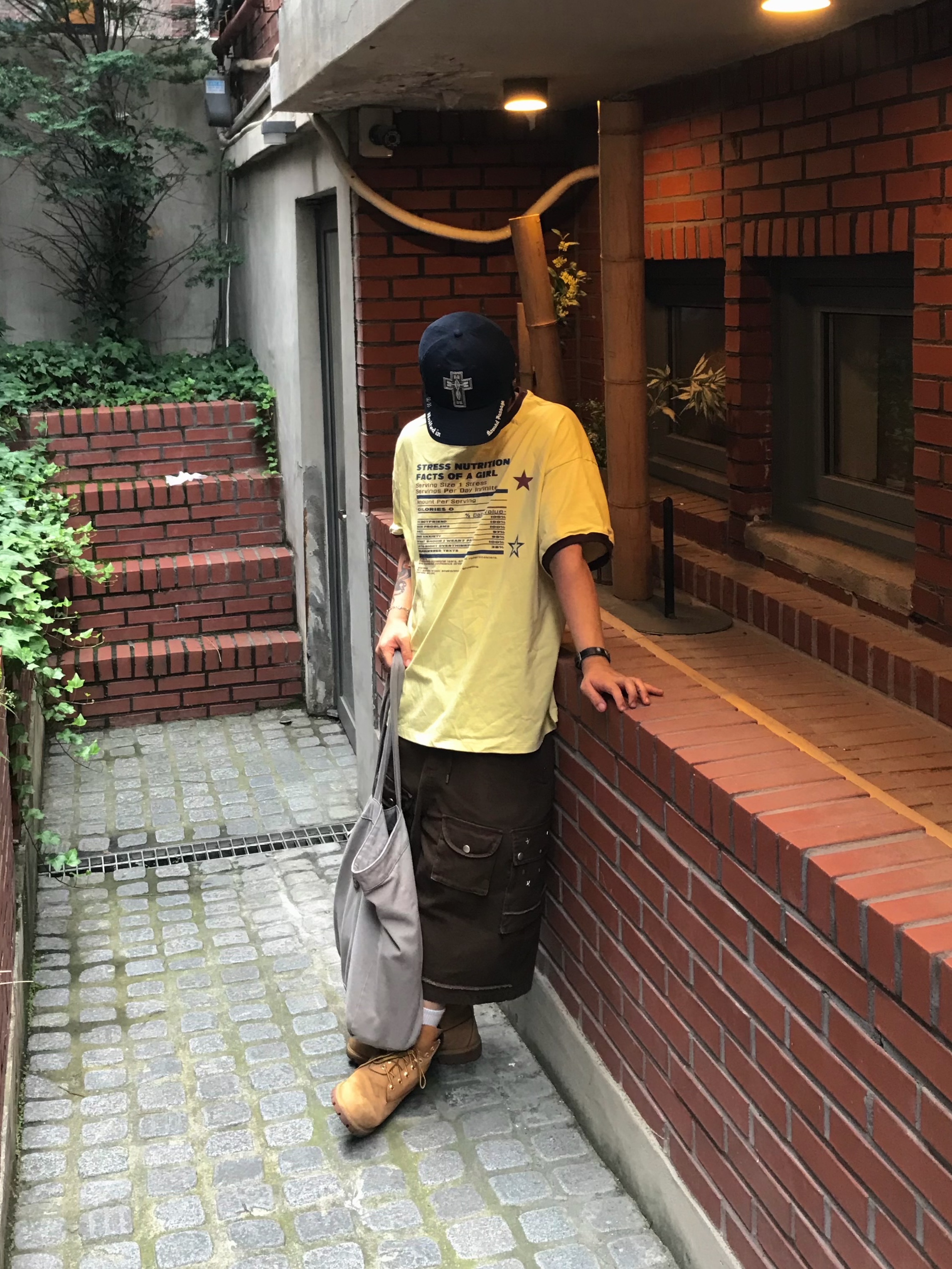 ETCE Estate Cross Flat Cap Navy 착용 스타일 - 4