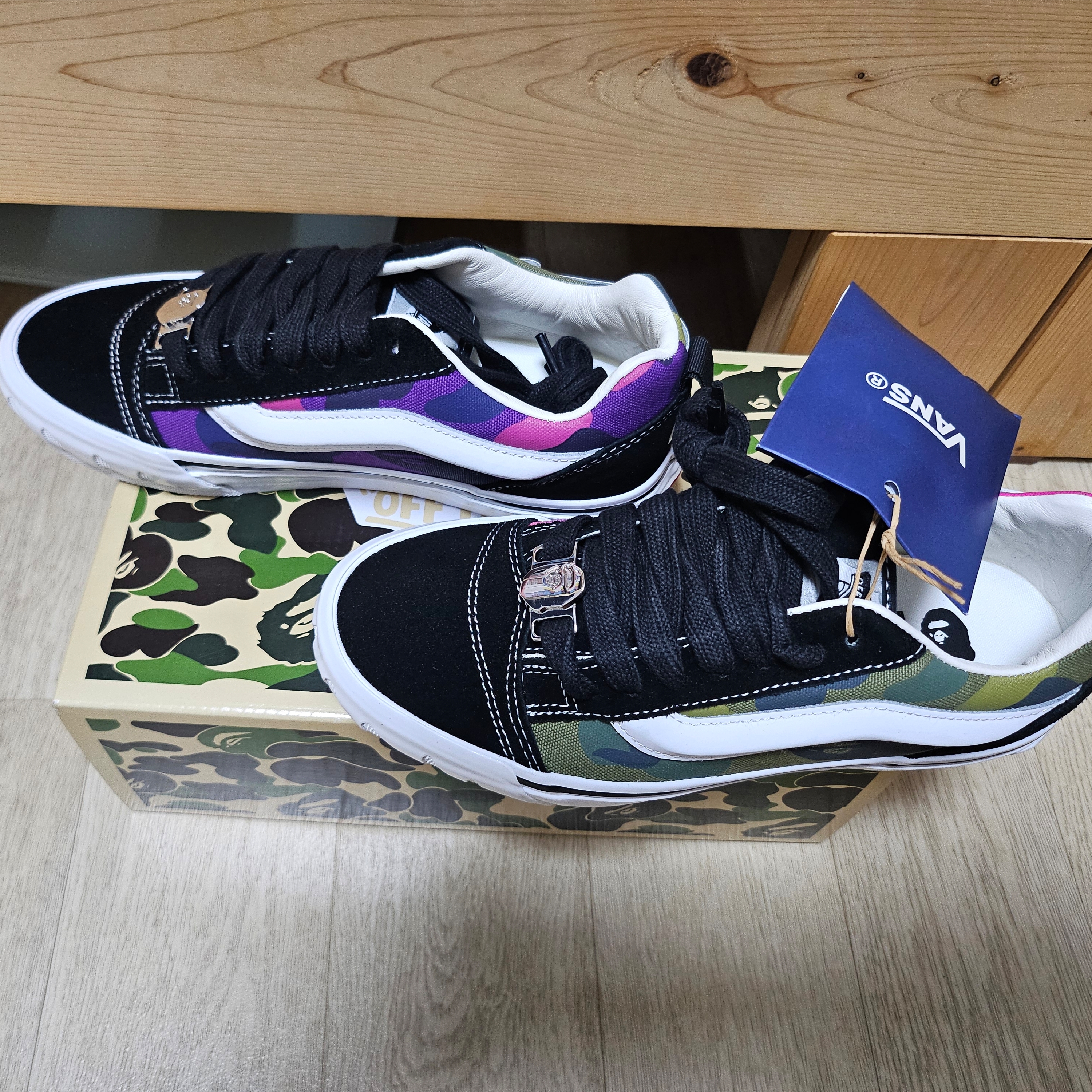 Vans x BAPE Premium Knu-Skool Camo Green 착용 스타일 - 1