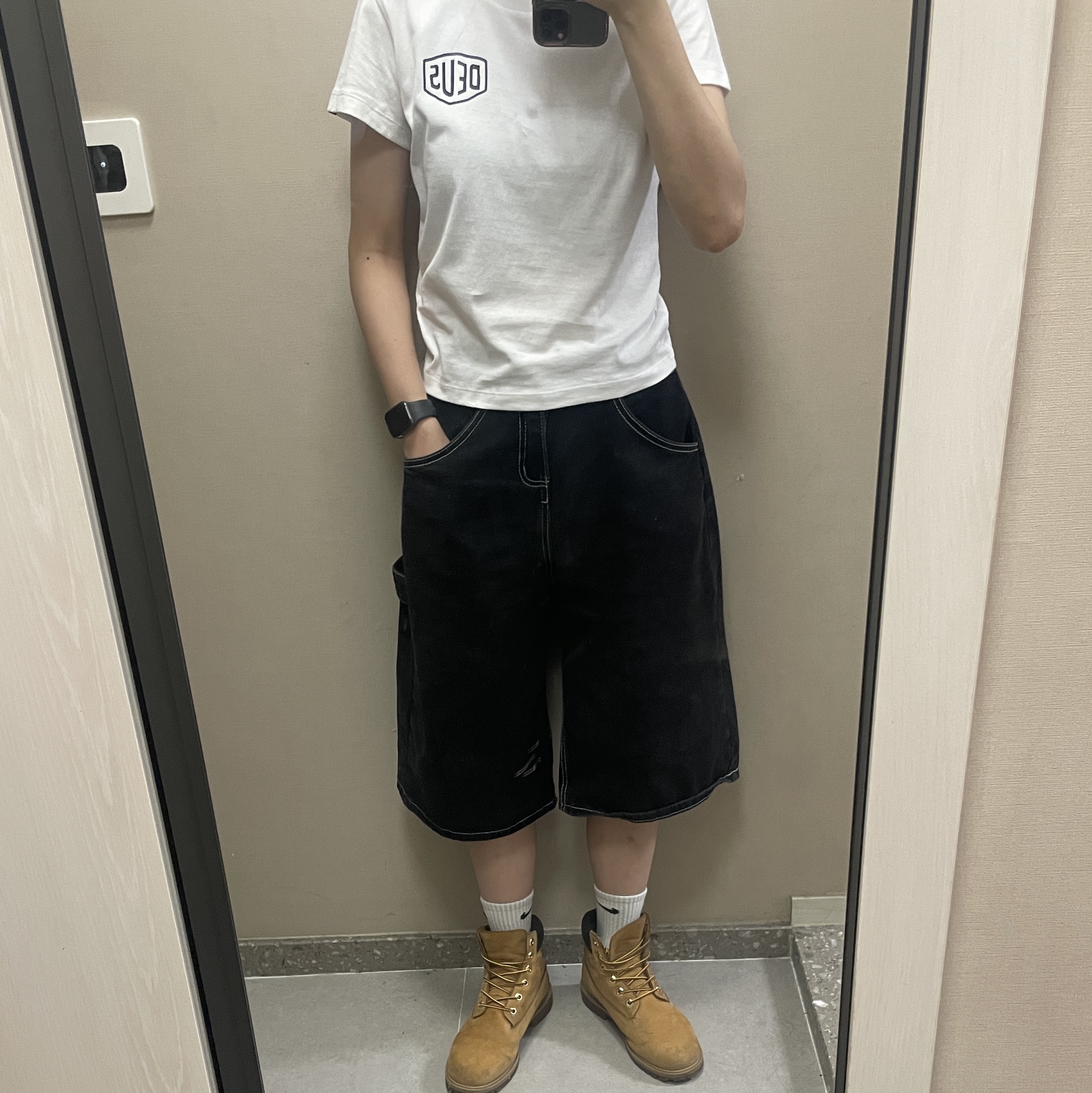 Timberland Premium 6 inch Waterproof Boot Wheat Nubuck - Wide, (W) Deus Ex Machina Seoul College Address Crop T-Shirt White 착용 스타일