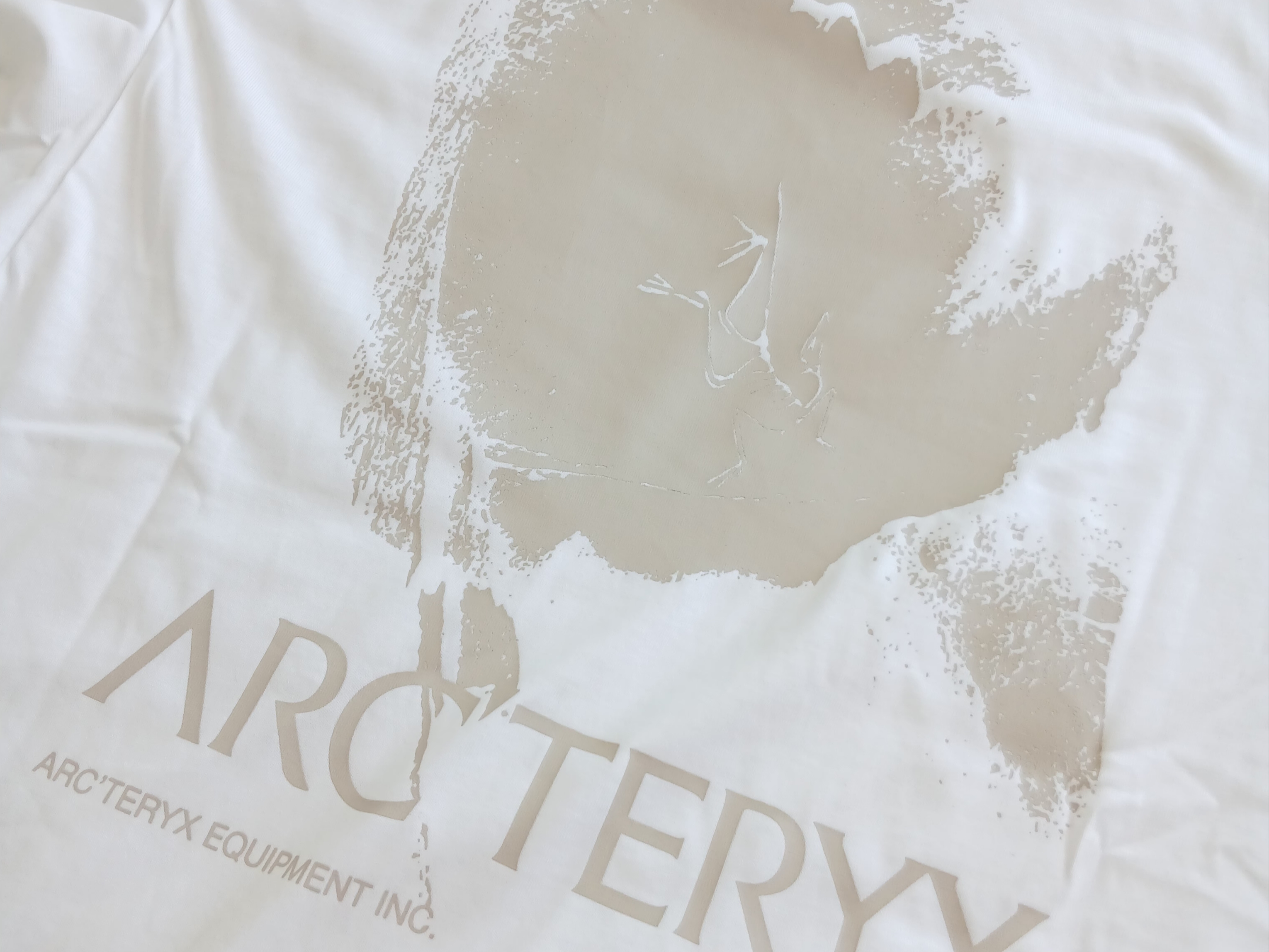 Arc'teryx Kragg SL Cotton Cacodaemon SS T-Shirt White Light Sea Salt, Arc'teryx Kragg SL Cotton Cacodaemon SS T-Shirt Black Moondrop 착용 스타일 - 2