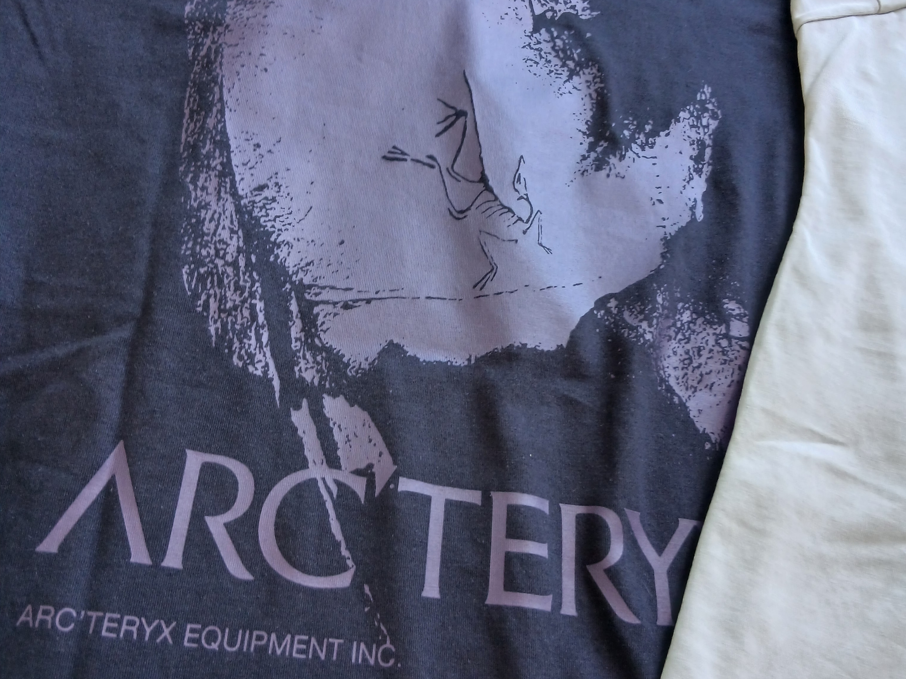 Arc'teryx Kragg SL Cotton Cacodaemon SS T-Shirt White Light Sea Salt, Arc'teryx Kragg SL Cotton Cacodaemon SS T-Shirt Black Moondrop 착용 스타일 - 4