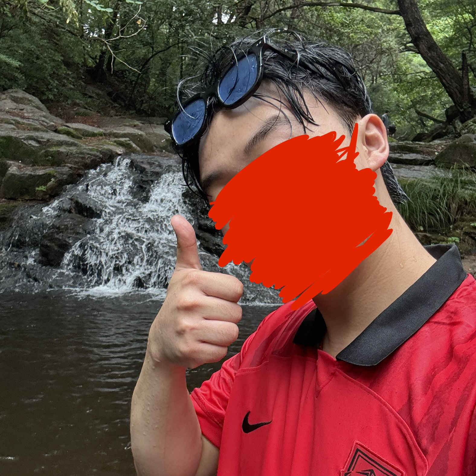 MUCENT Orca Tint Round Sunglasses Unisex (5Color) Tint Blue, Nike Korea Dri-Fit Stadium Home SS Jersey Global Red - Asia (Non Marking Ver.) 착용 스타일
