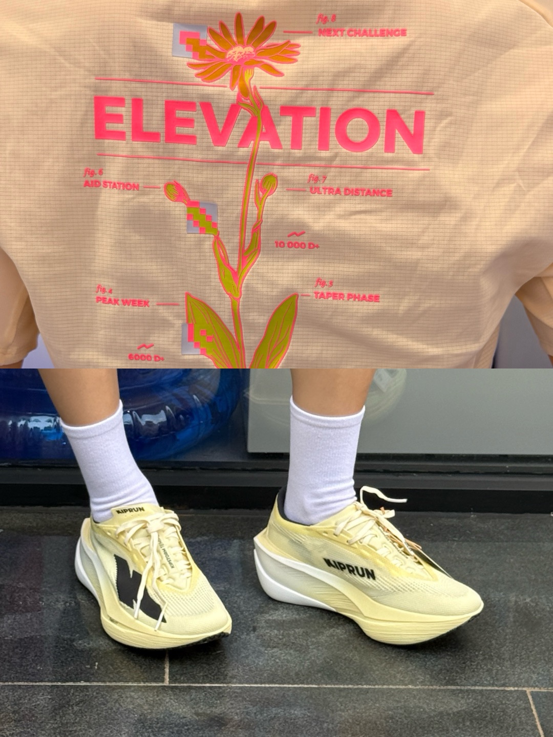 DECATHLON Trail Running Vest 3L Pro Team Ultra White, DECATHLON Kiprun Men's Running Shoes Kiprun KD900 Light Vanilla Yellow 착용 스타일 - 4