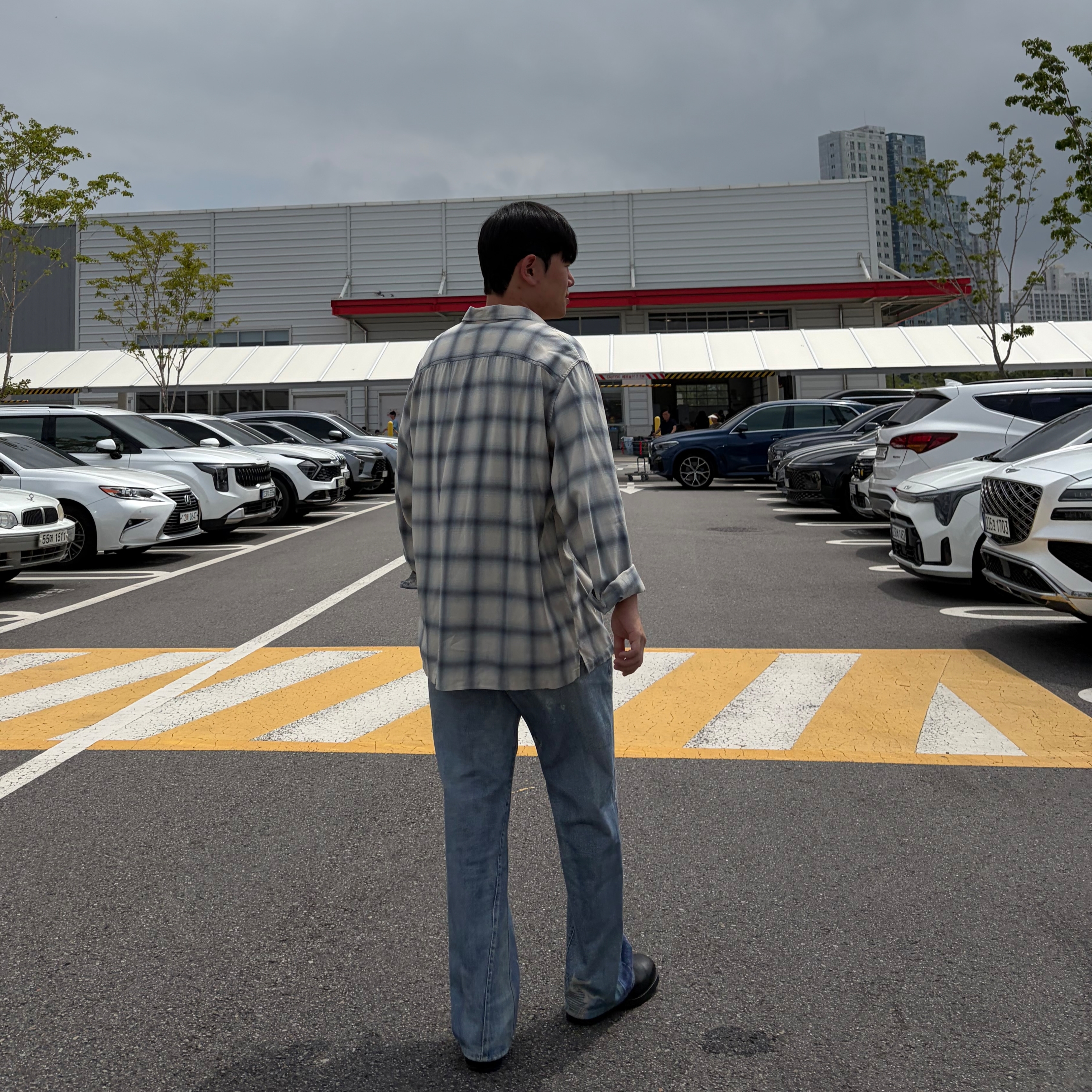 Our Legacy Forever Shirt Sacramento Cowboy Viscose, Our Legacy Third Cut Digital Denim Print 착용 스타일 - 2