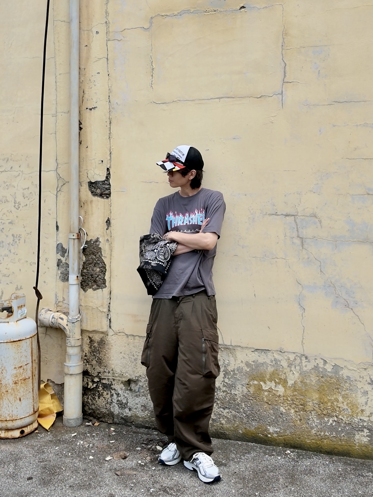 (W) Hysteric Glamour Hysteric On Skull Pick Bracelet Silver 착용 스타일 - 2