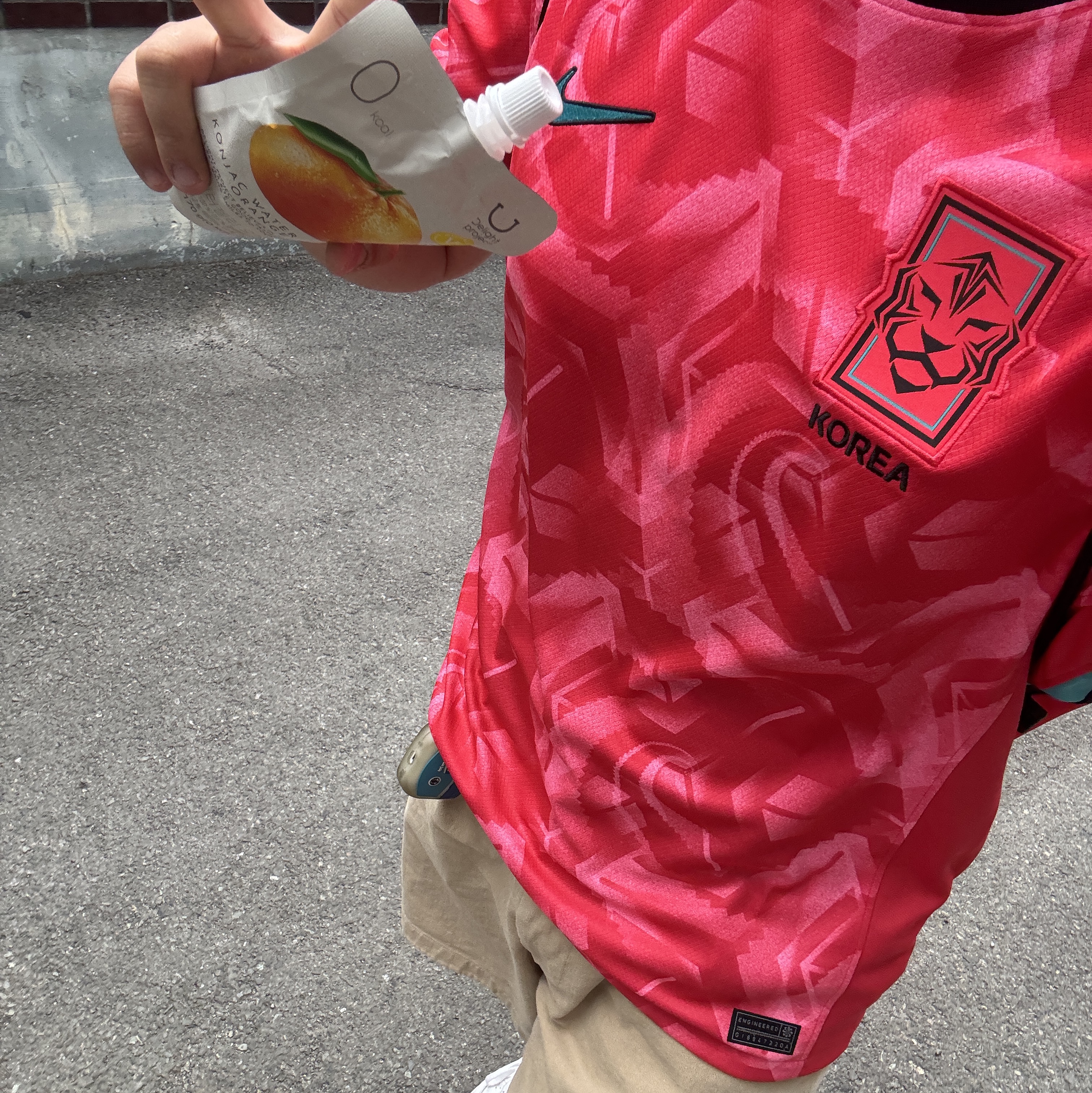 Nike Korea 2023/24 Dri-Fit Stadium Home Replica Jersey Black Global Red - Asia (Non Marking Ver.) 착용 스타일