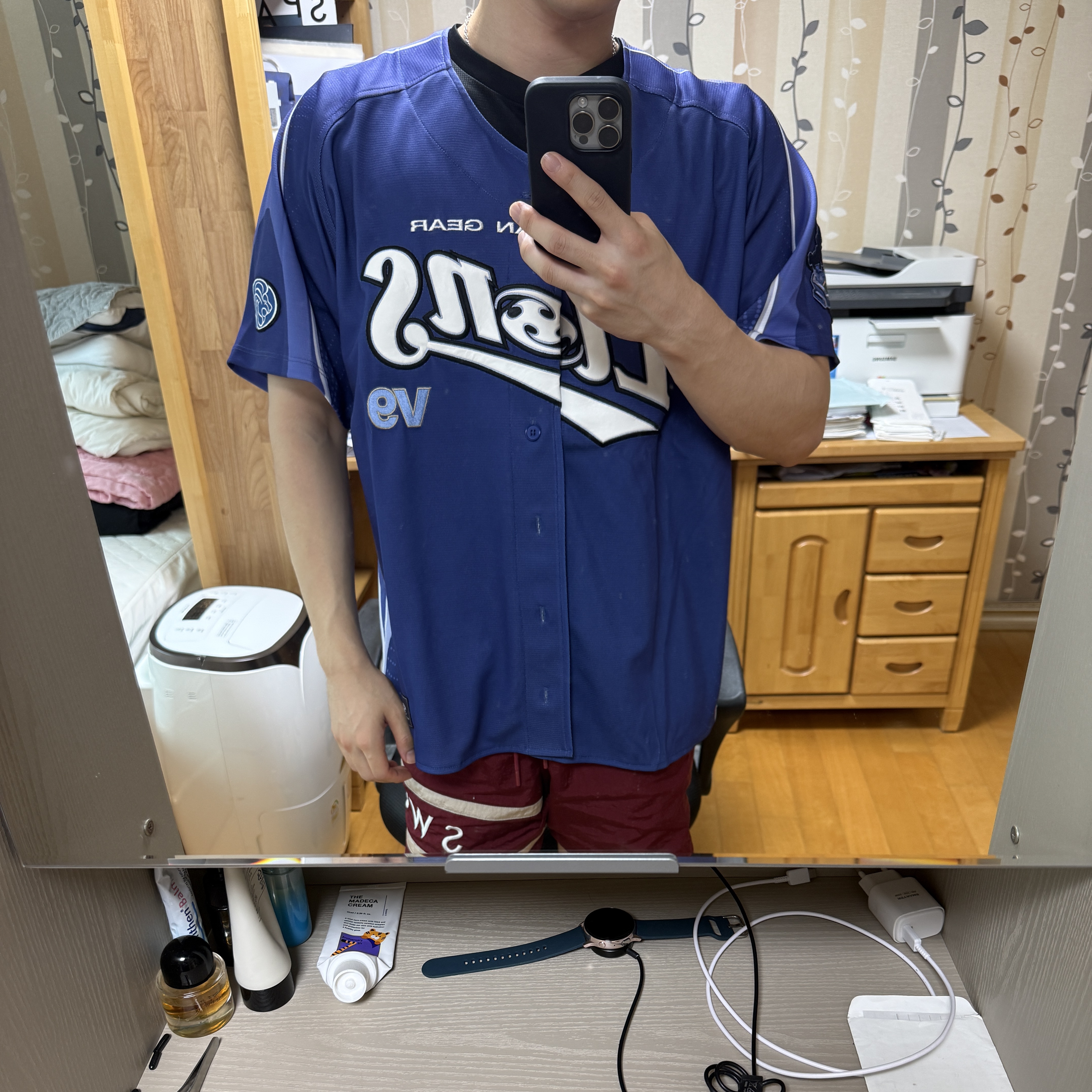 Sansan Gear x Samsung Lions Jersey Blue 착용 스타일