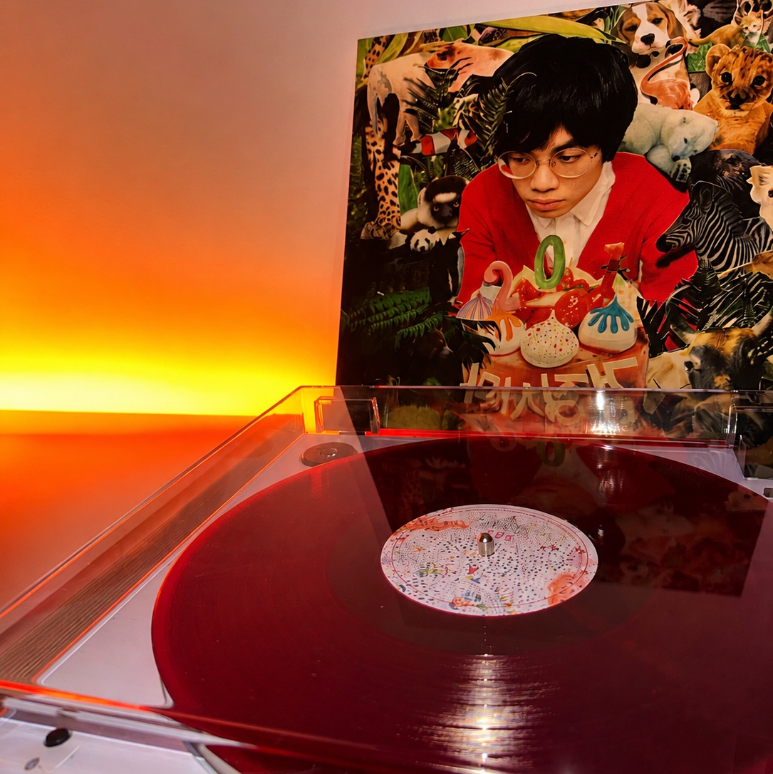 The Black Skirts 1st Album 201 LP Red Glitter 착용 스타일