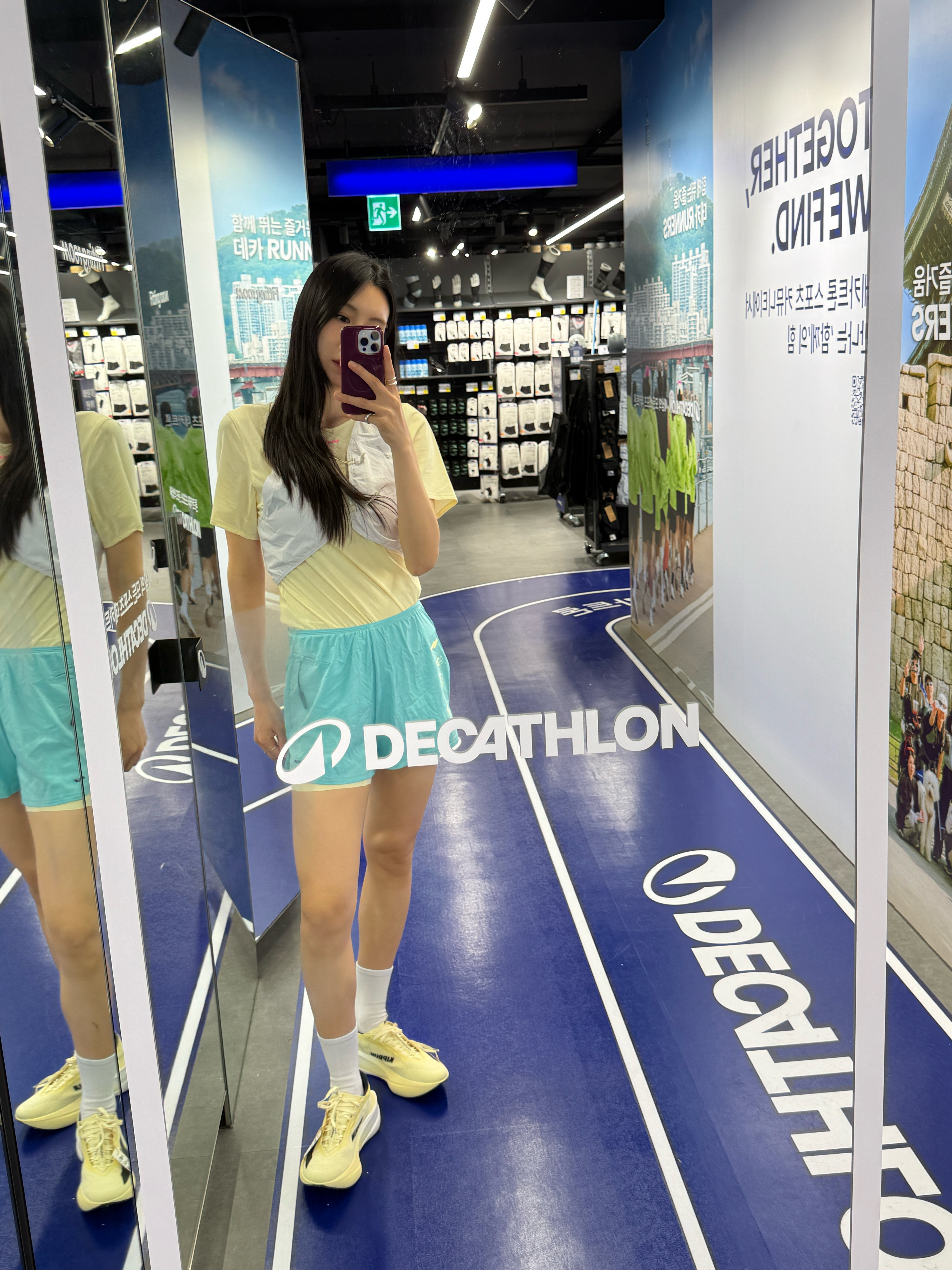 DECATHLON Trail Running Vest 3L Pro Team Ultra White, DECATHLON Kiprun Men's Running Shoes Kiprun KD900 Light Vanilla Yellow 착용 스타일 - 5