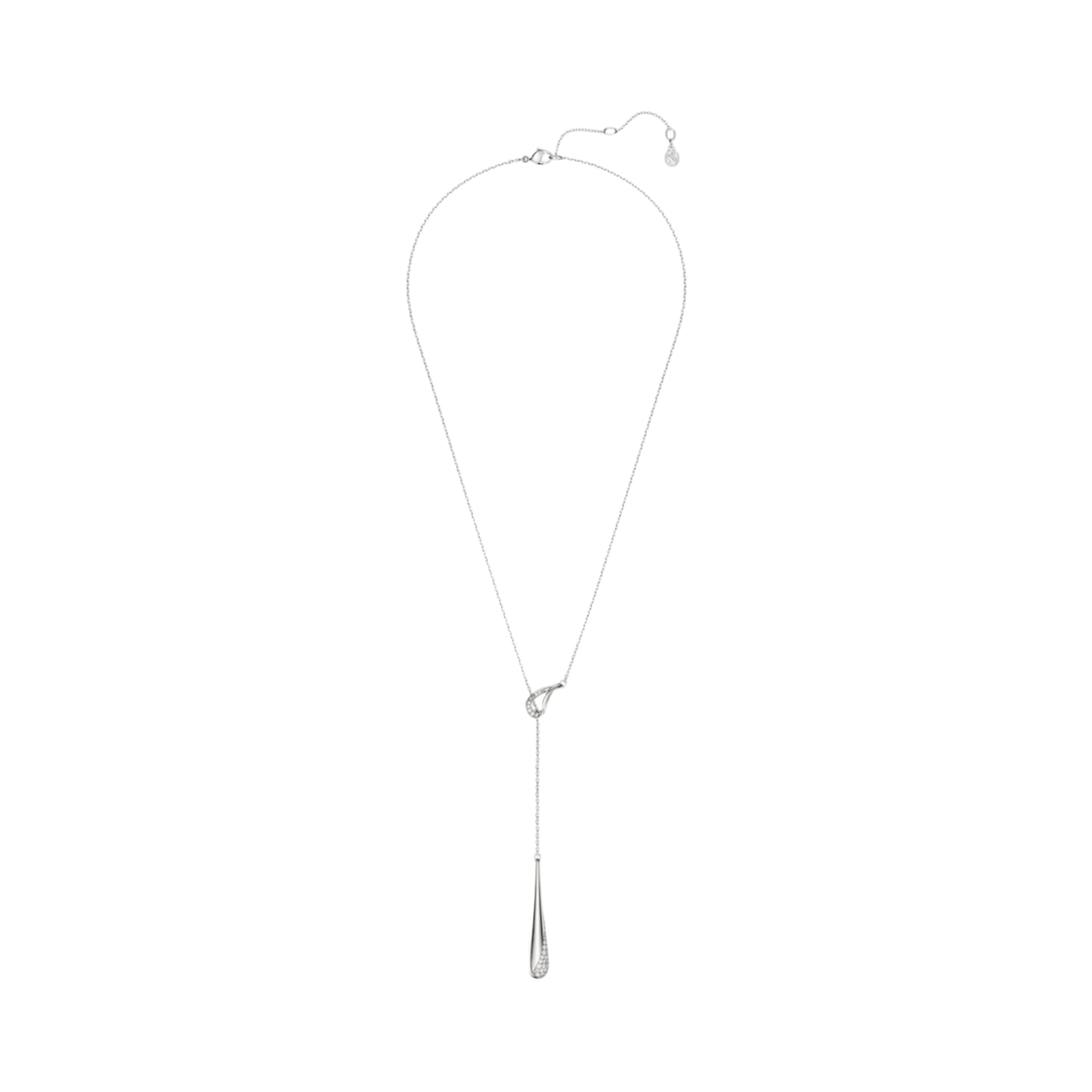 (W) 스와로브스키 클라시카 Y 펜던트 라운드 컷 화이트 스털링 실버((W) Swarovski Classica Y Pendant Round Cut White Sterling Silver) - 2