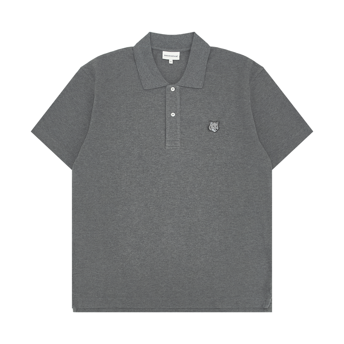 MM00210KJ7010-H131 Maison Kitsune Bold Fox Head Patch Comfort Polo Medium Grey Melange