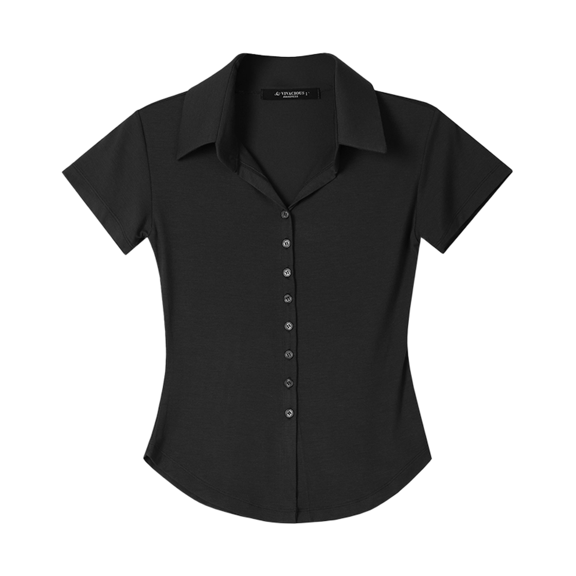 AD42TS29BK Avandress Sopy Collar Short-Sleeve Black